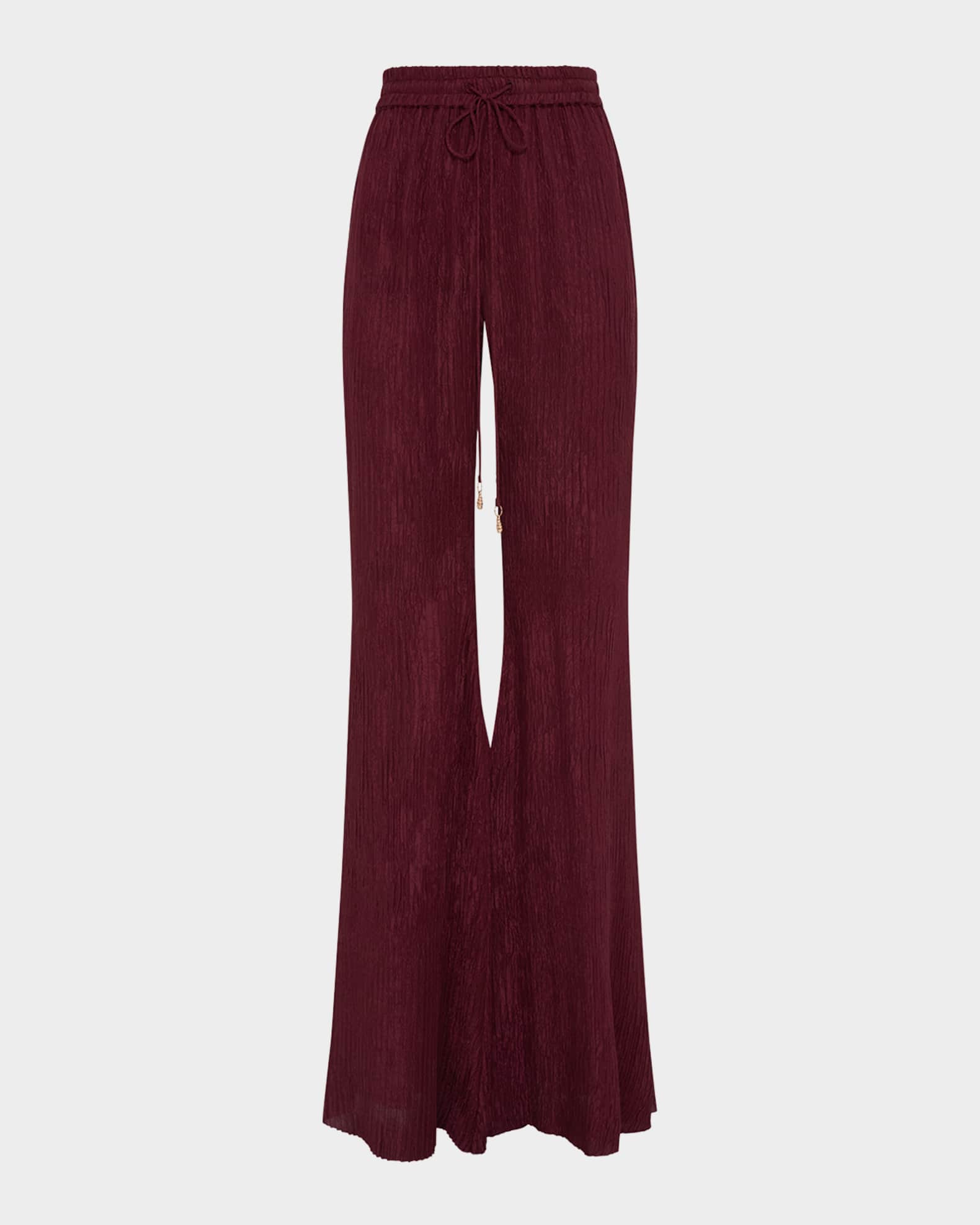 Claude Crinkle Drawstring Flared Pants 0