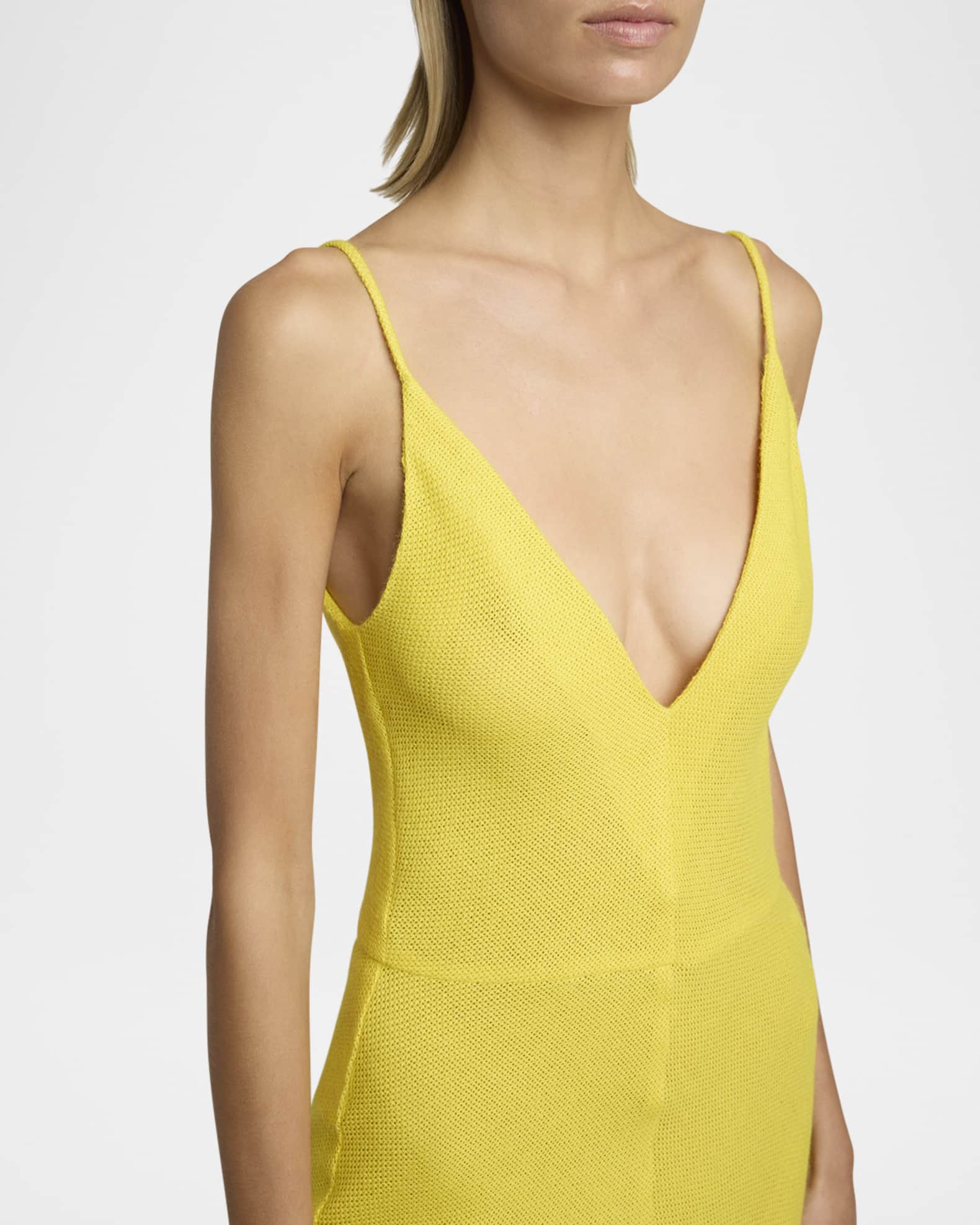 Brigita Backless Fluted Alpaca Slip Dress