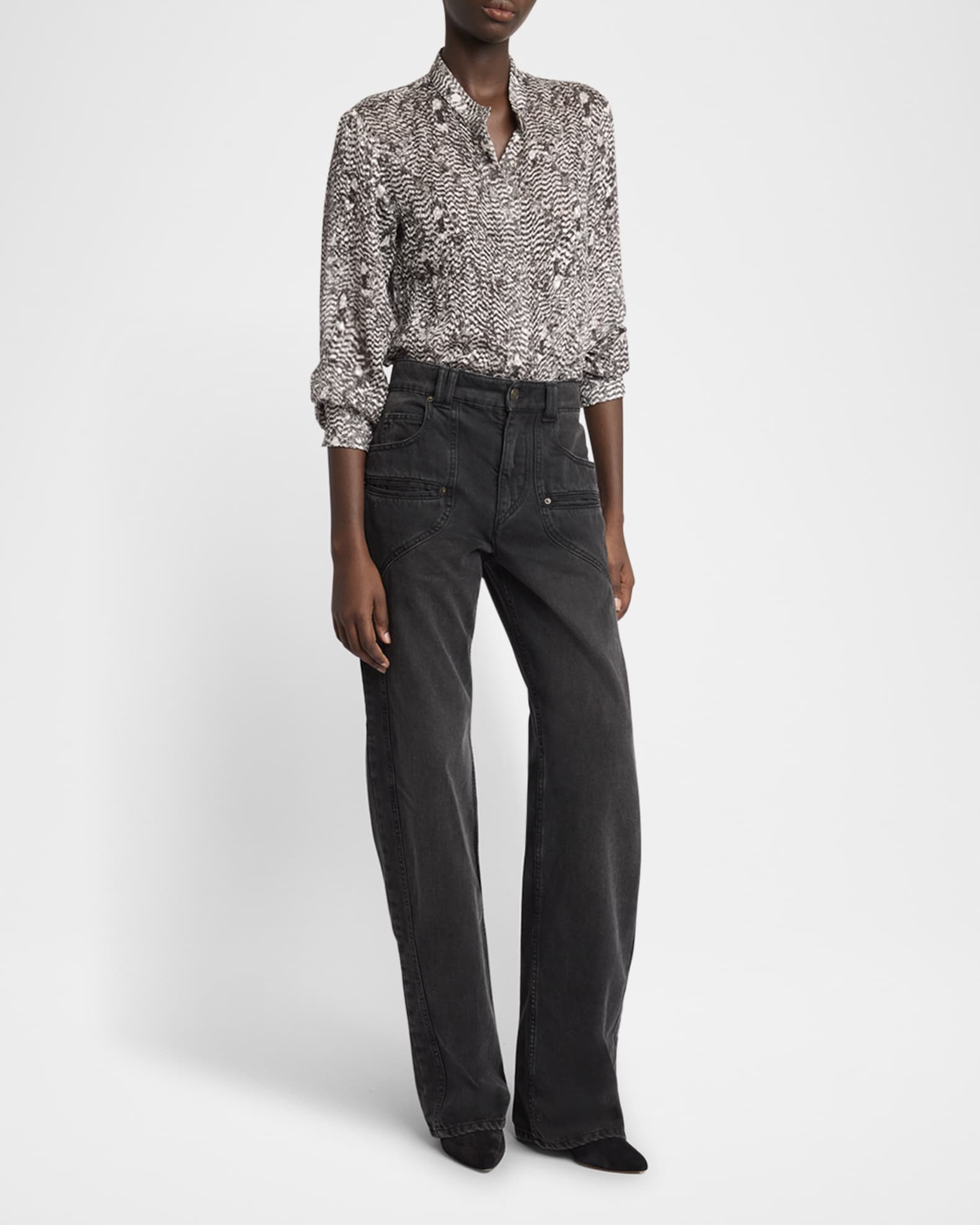 Ilda Long-Sleeve Button-Down Top 1