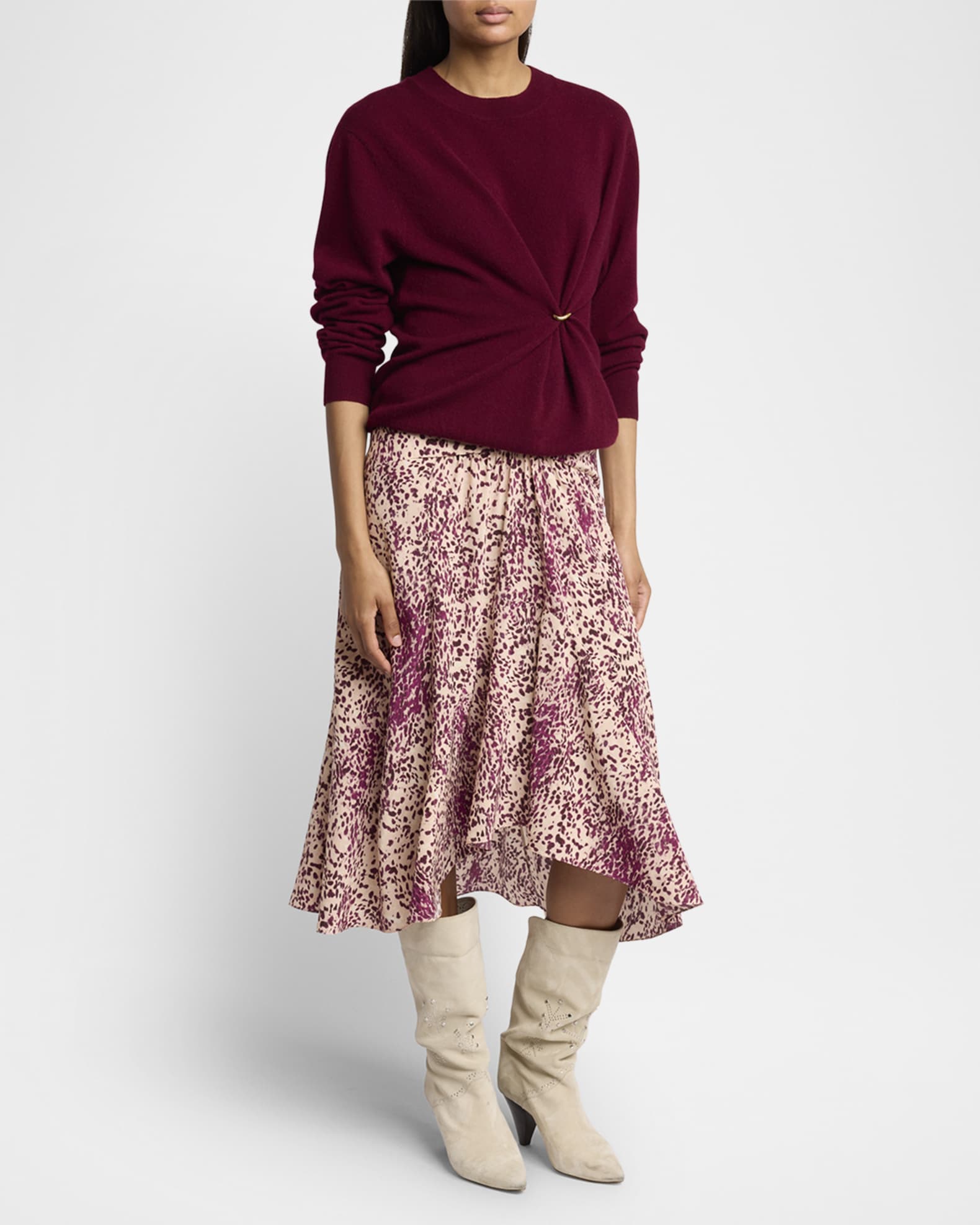 Ilaria Gathered Ring Wool-Cashmere Sweater 1