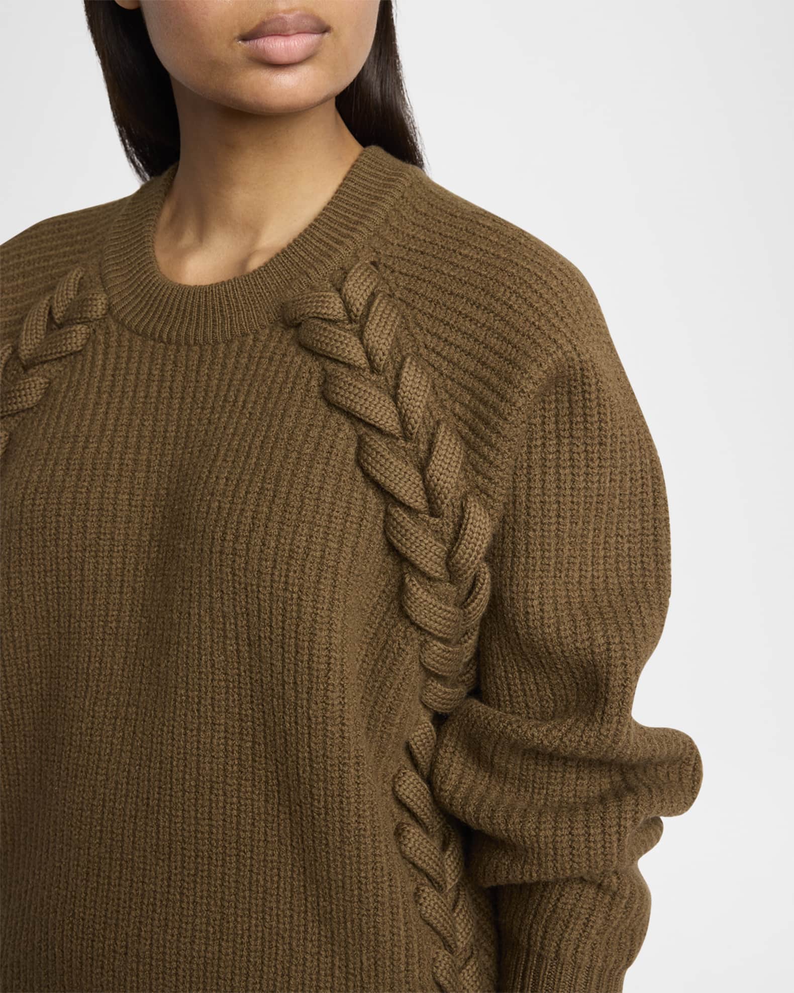 Isabel Marant Noelia Laced Rib Crewneck Sweater | Neiman Marcus