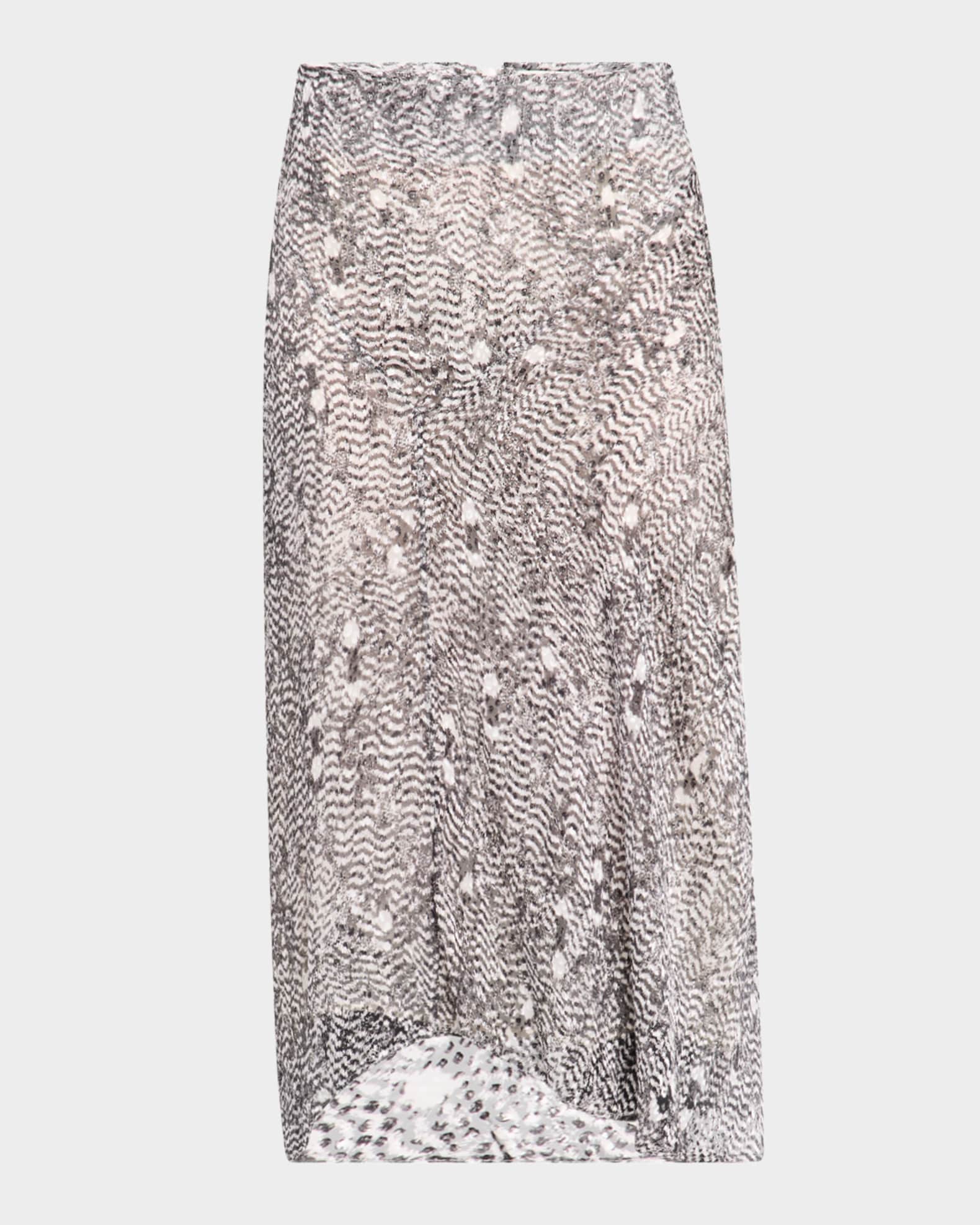 Lisanne Spotted Velvet Burnout Midi Skirt 0