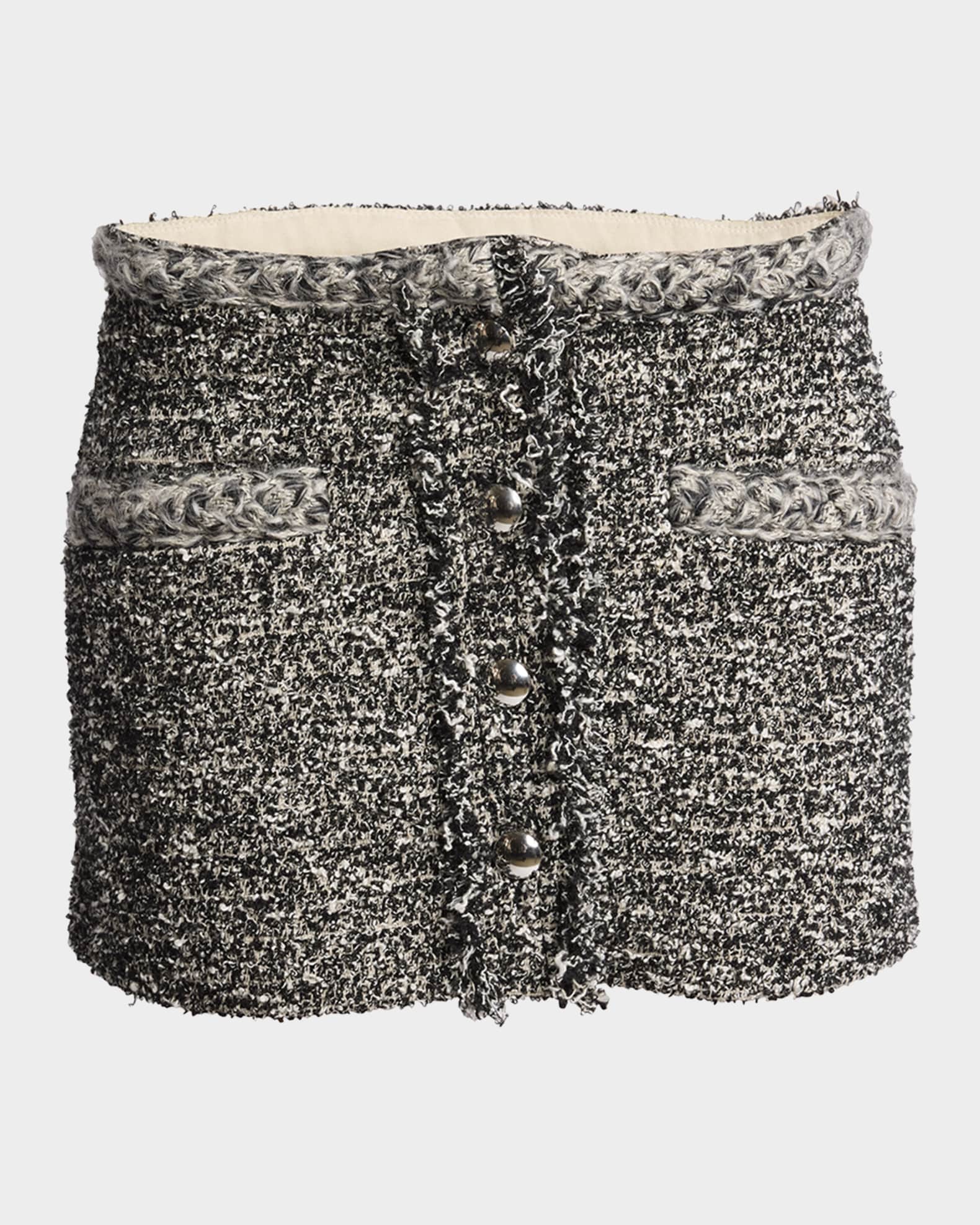 Gleny Braided-Trim Boucle Mini Skirt 0