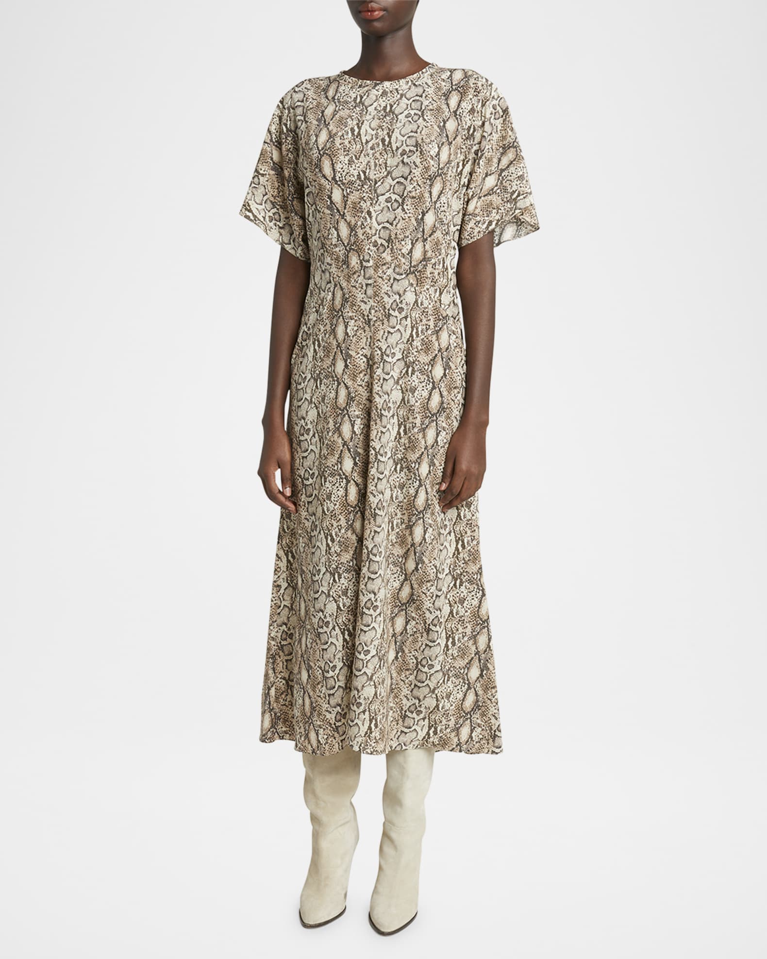Keany Snake Print Midi Dress 1