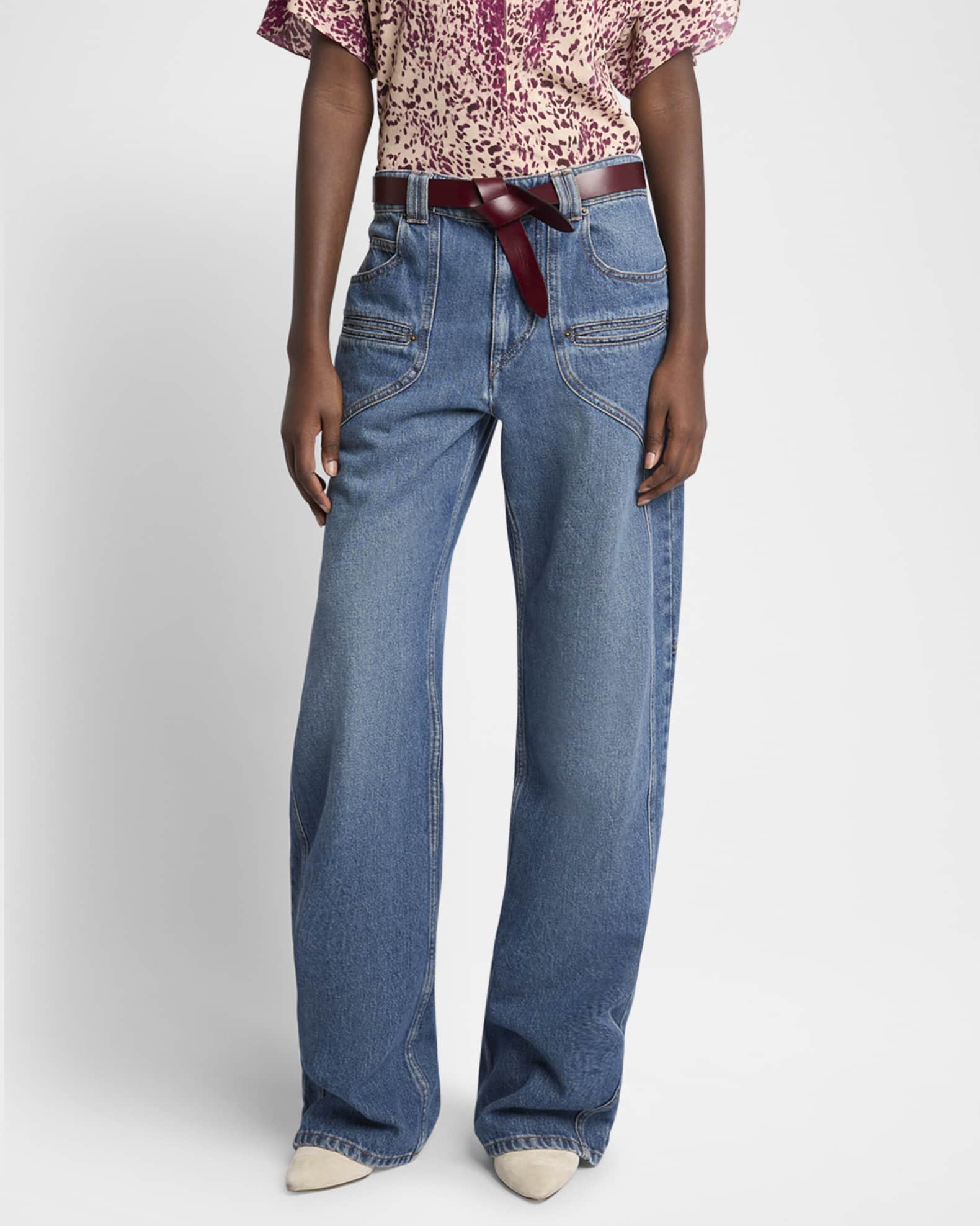 Betiane Yoked Wide-Leg Denim Jeans 1