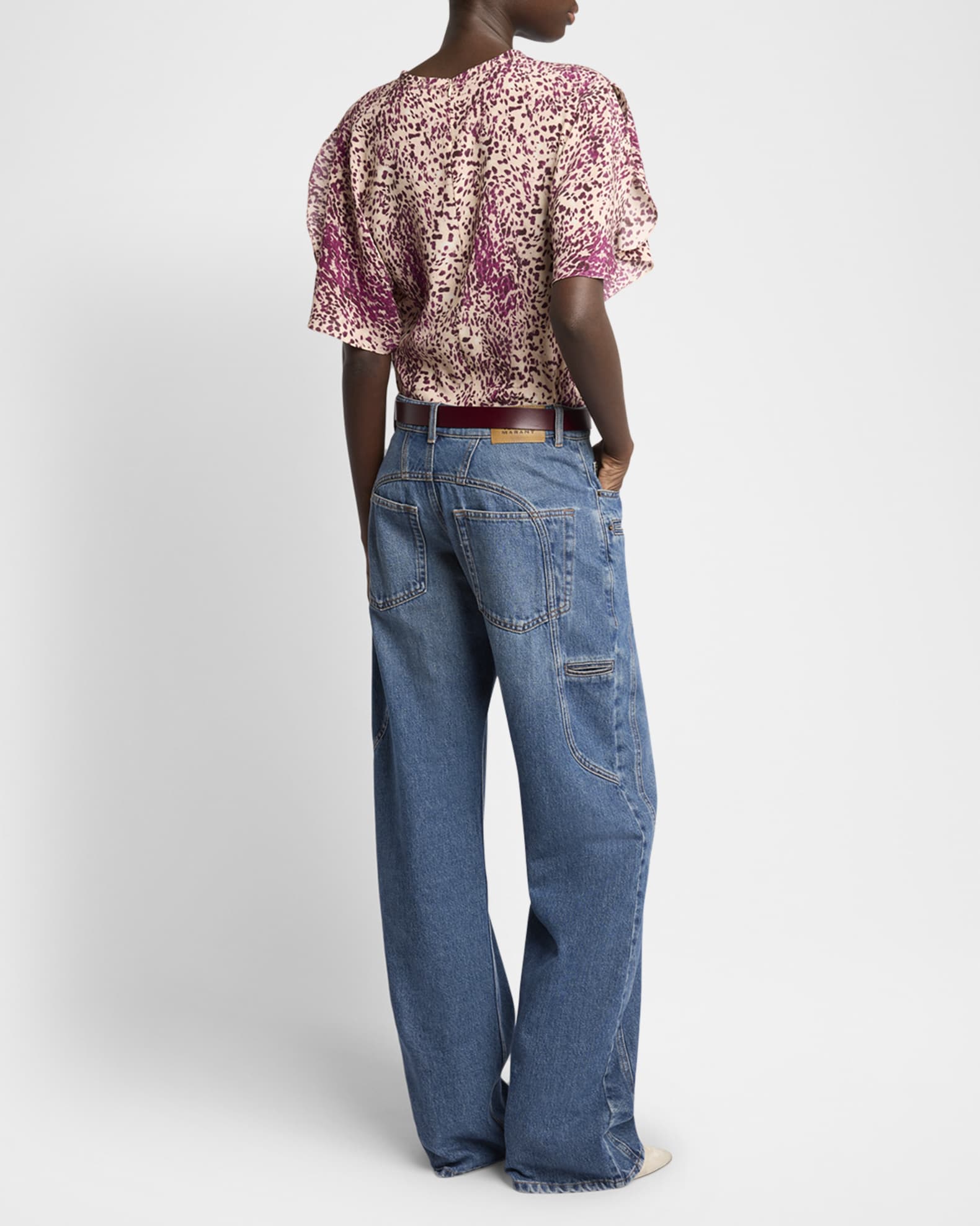 Isabel Marant Betiane Yoked Wide-Leg Denim Jeans | Neiman Marcus