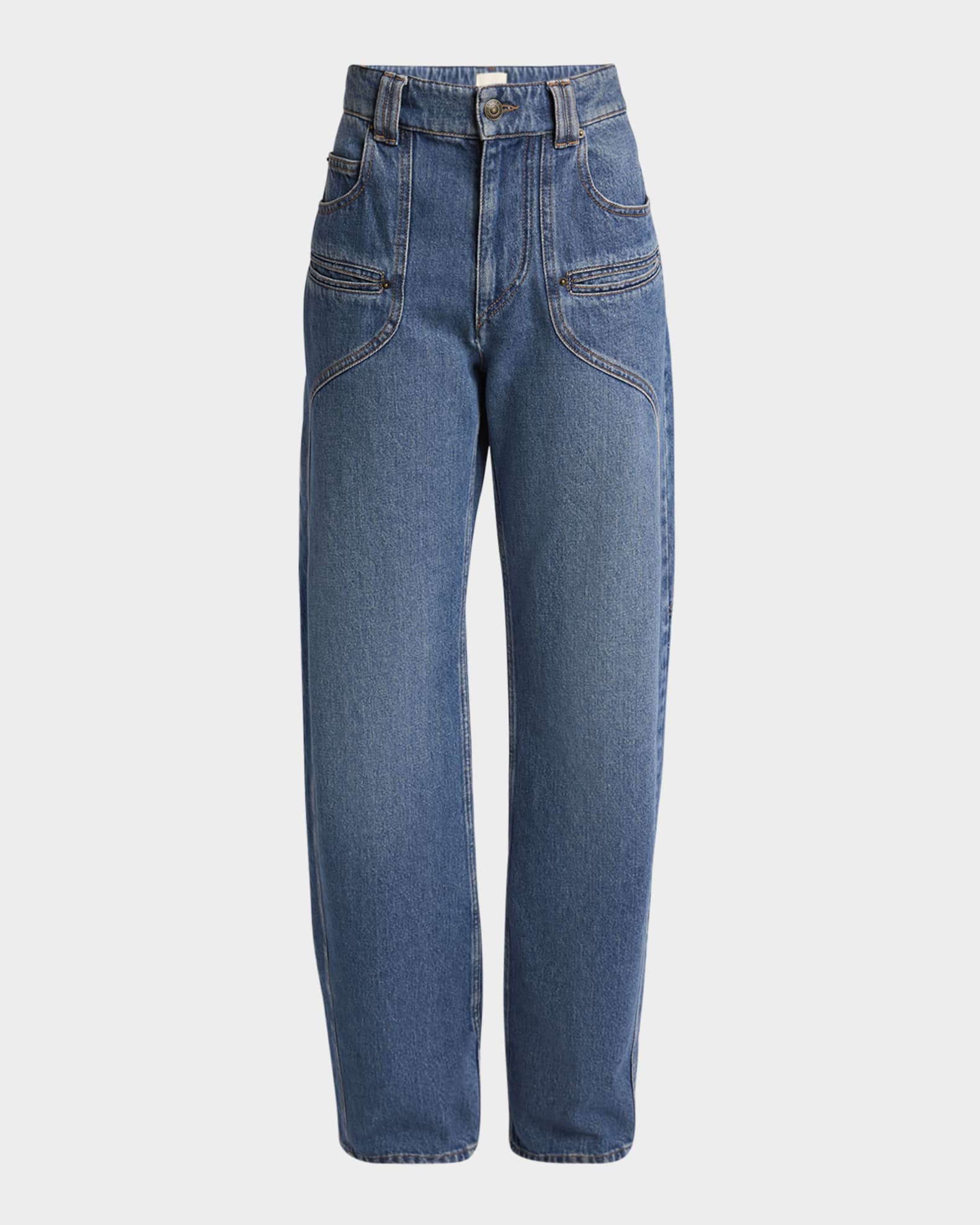 Betiane Yoked Wide-Leg Denim Jeans 0