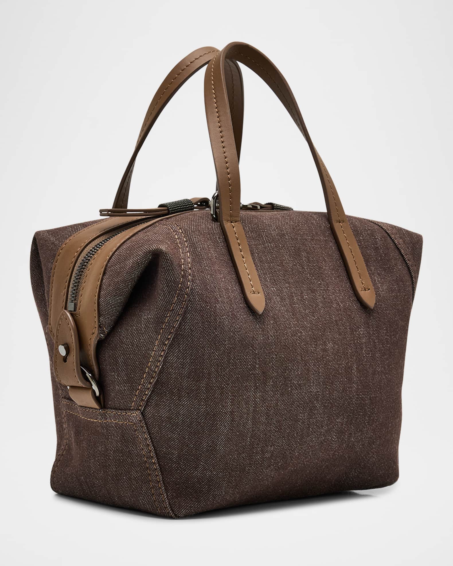 Duo Mini Denim Traveler Top-Handle Bag 1