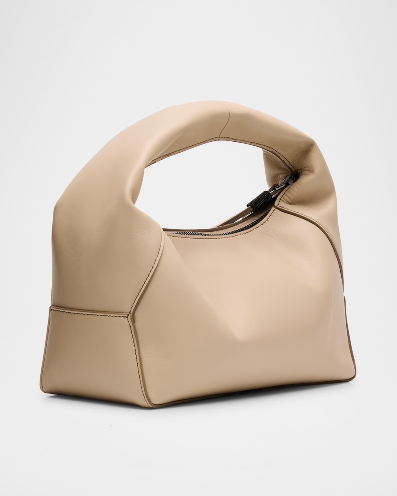美品　BRUNELLO CUCINELLI トートバッグ　レザー　キャメル Brunello Cucinelli Zip Leather Top-Handle Bag | Neiman Marcus