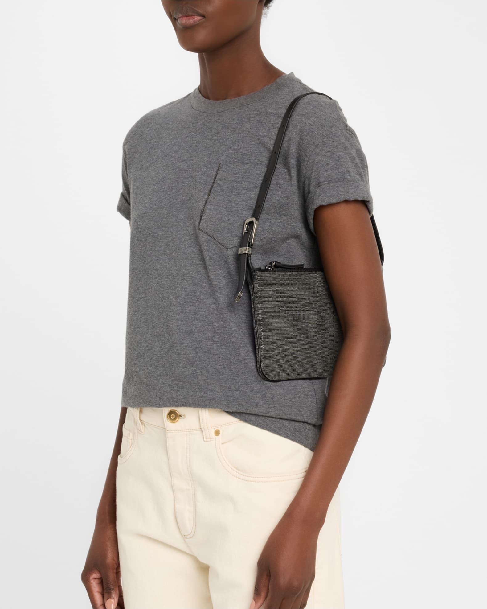 Allover Monili Leather Shoulder Bag 1