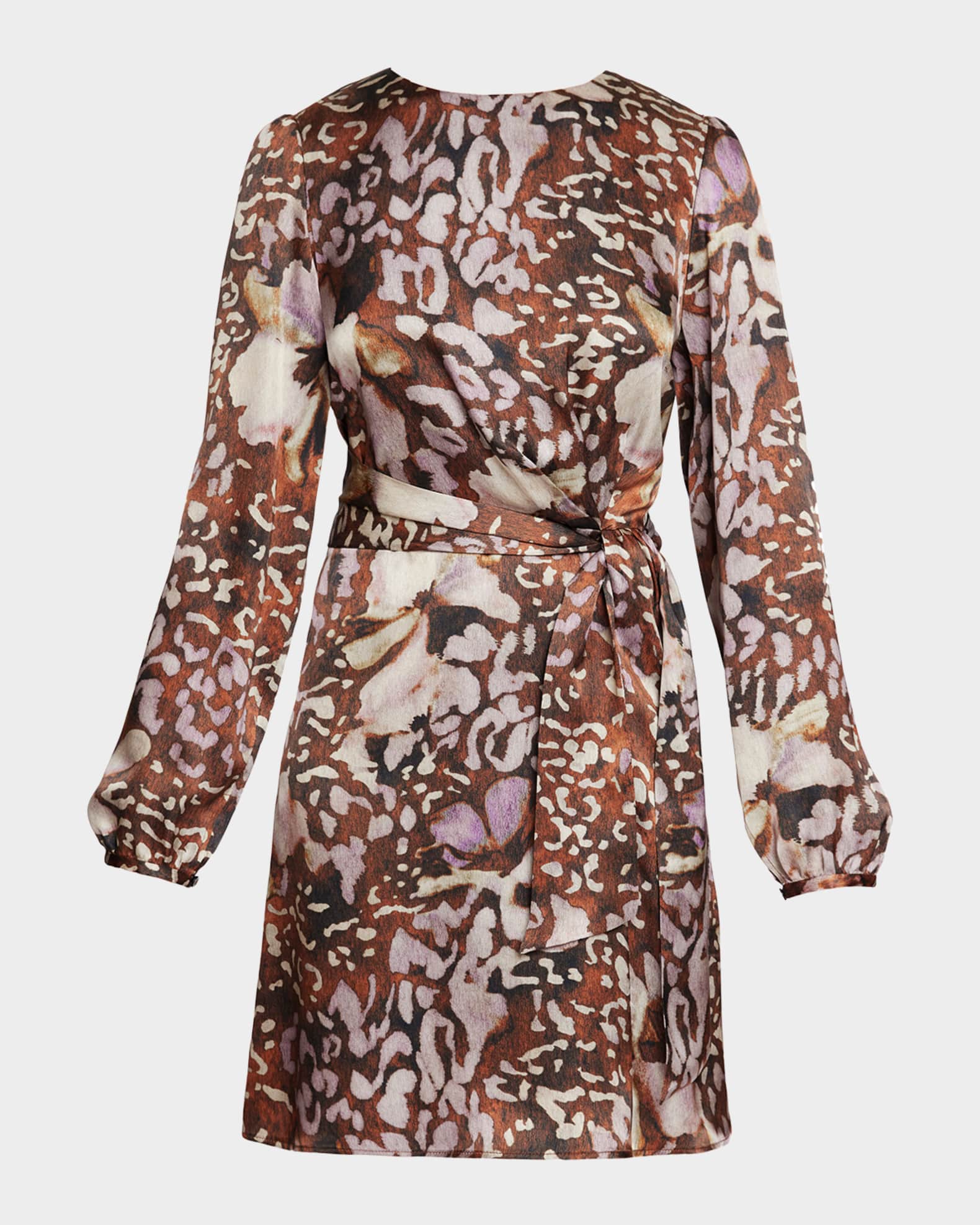 Darya Abstract-Print Side Tie Dress 0