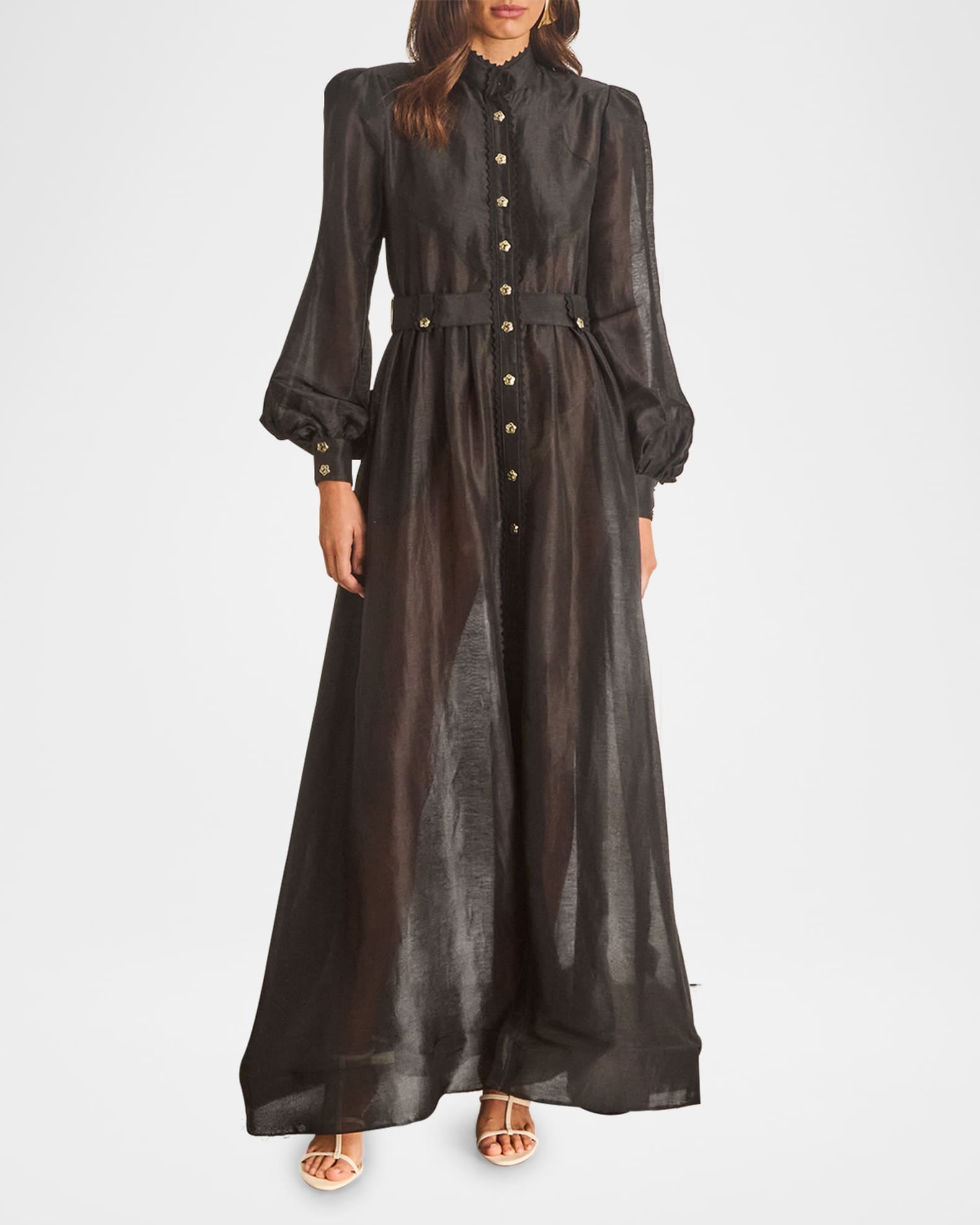 Tiana Linen-Silk Maxi Dress 1