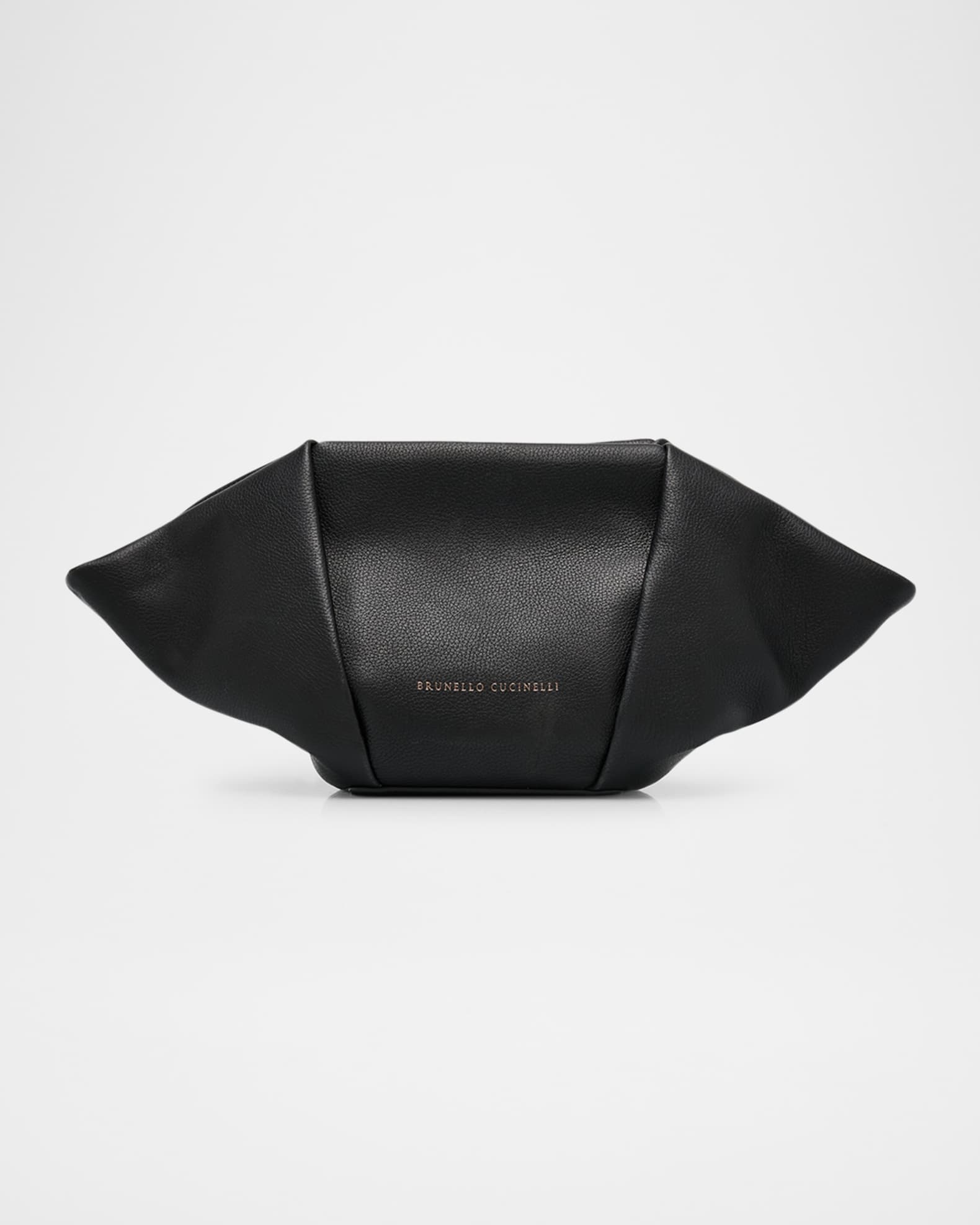 Grained Leather Clutch Bag 0