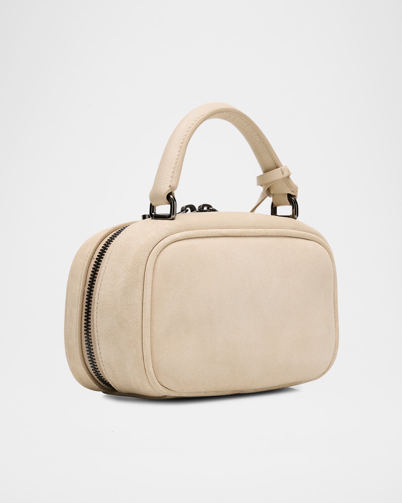 Brunello Cucinelli Mini Zip Suede Top-Handle Bag | Neiman Marcus