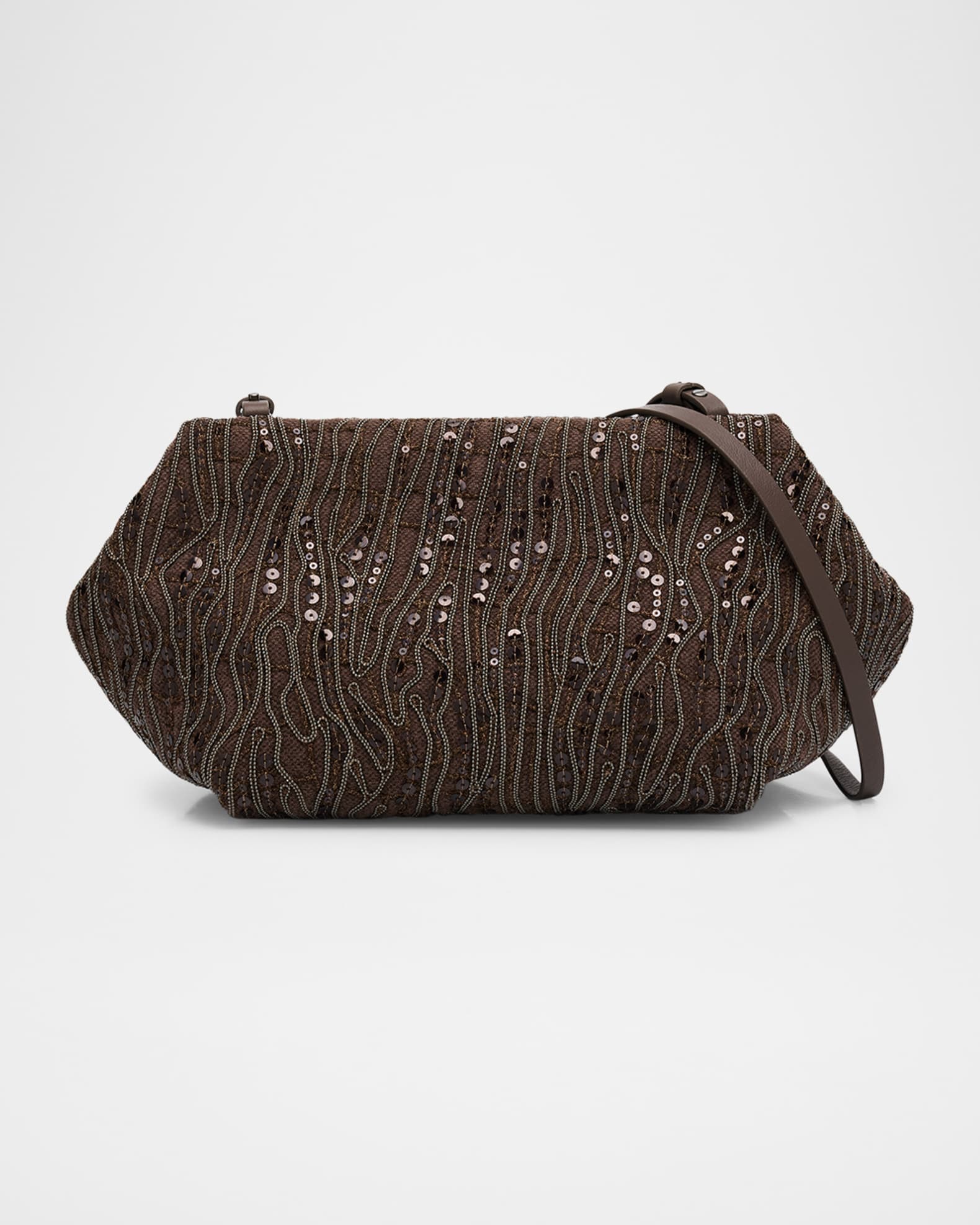 Pleated Mesh Monili Clutch Bag 0