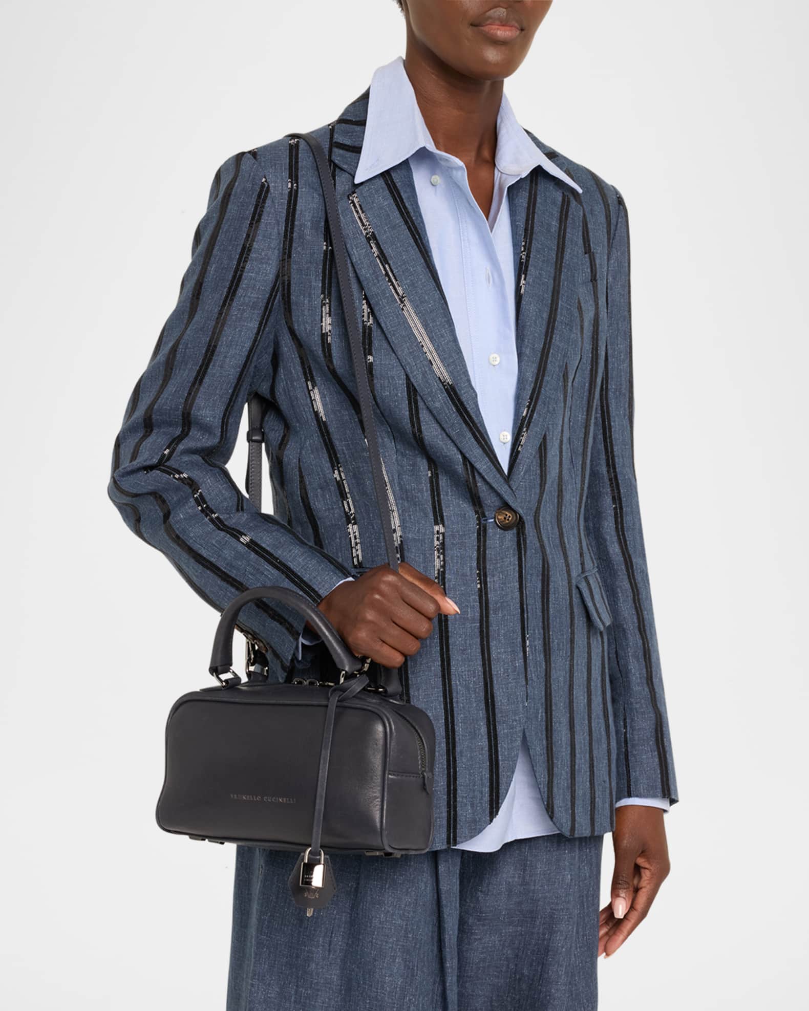 Medium Glossy Napa Boston Top-Handle Bag 1