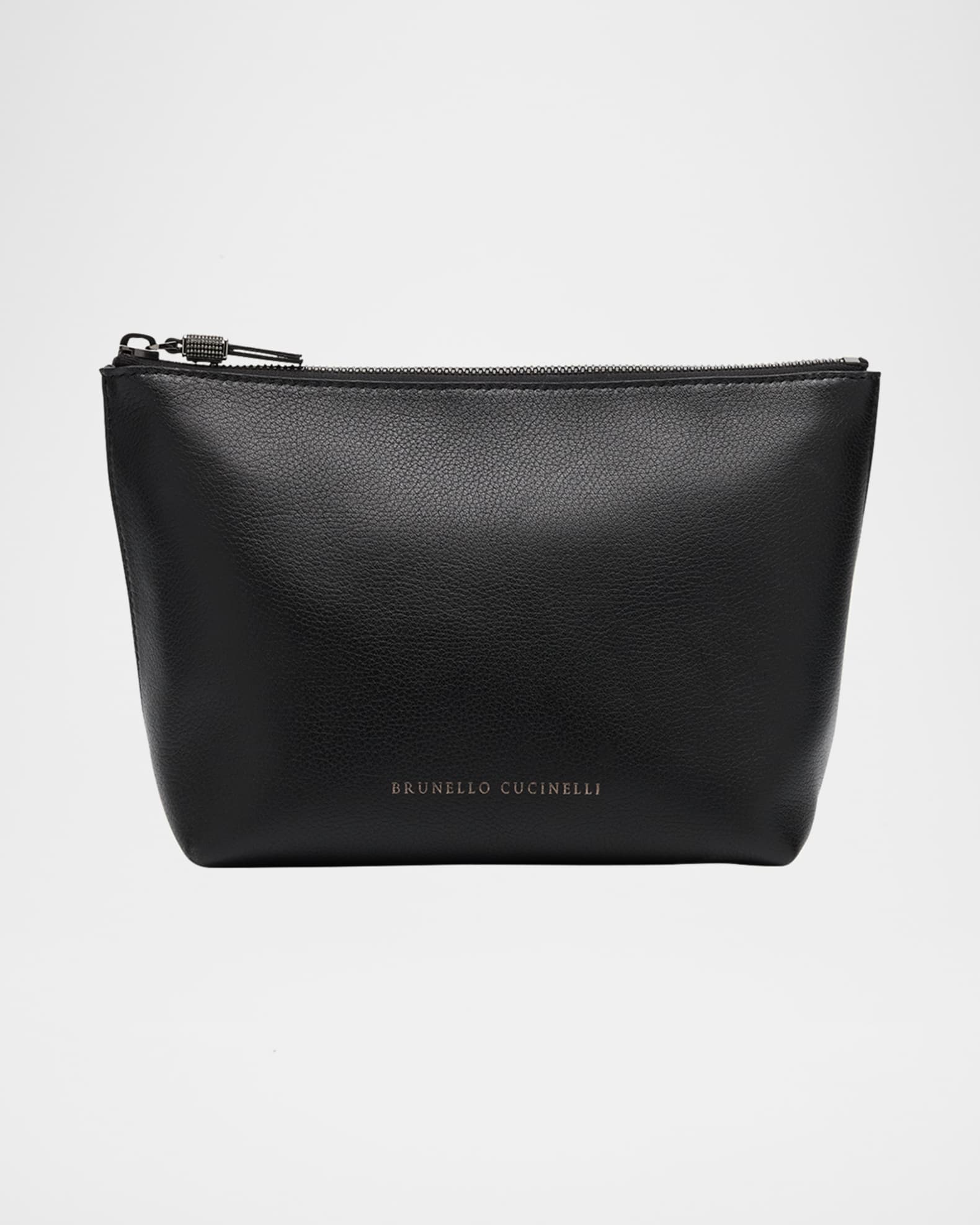 Zip Lamb Leather Makeup Bag 0