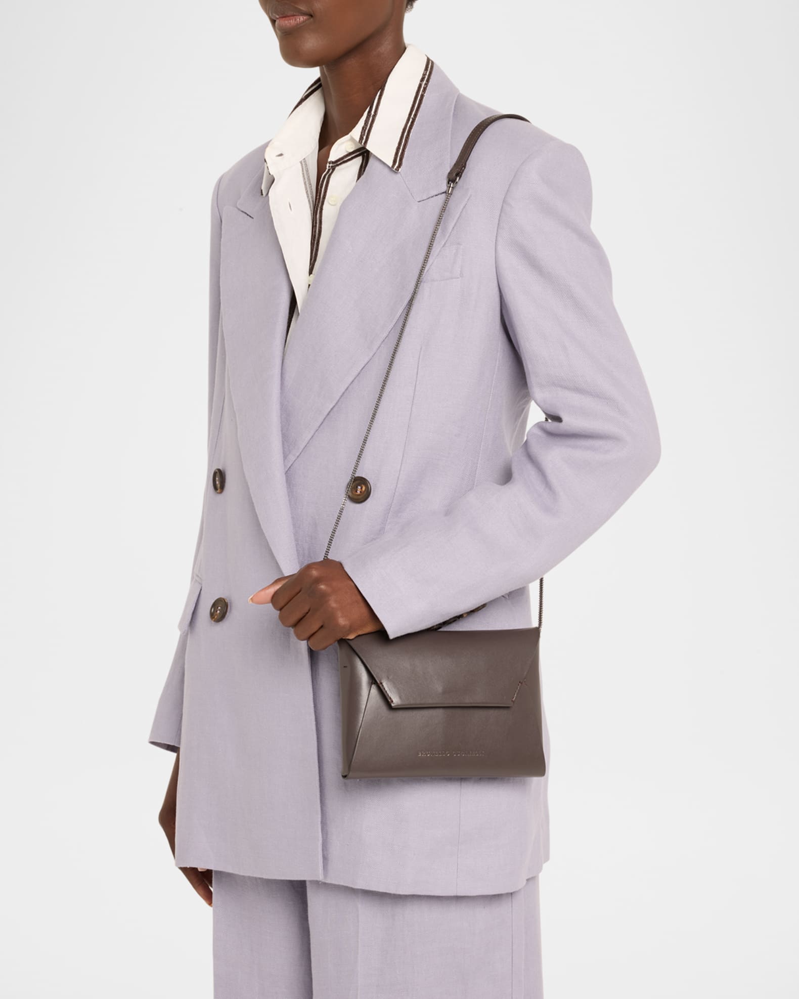Envelope Flap Leather Clutch Bag 1