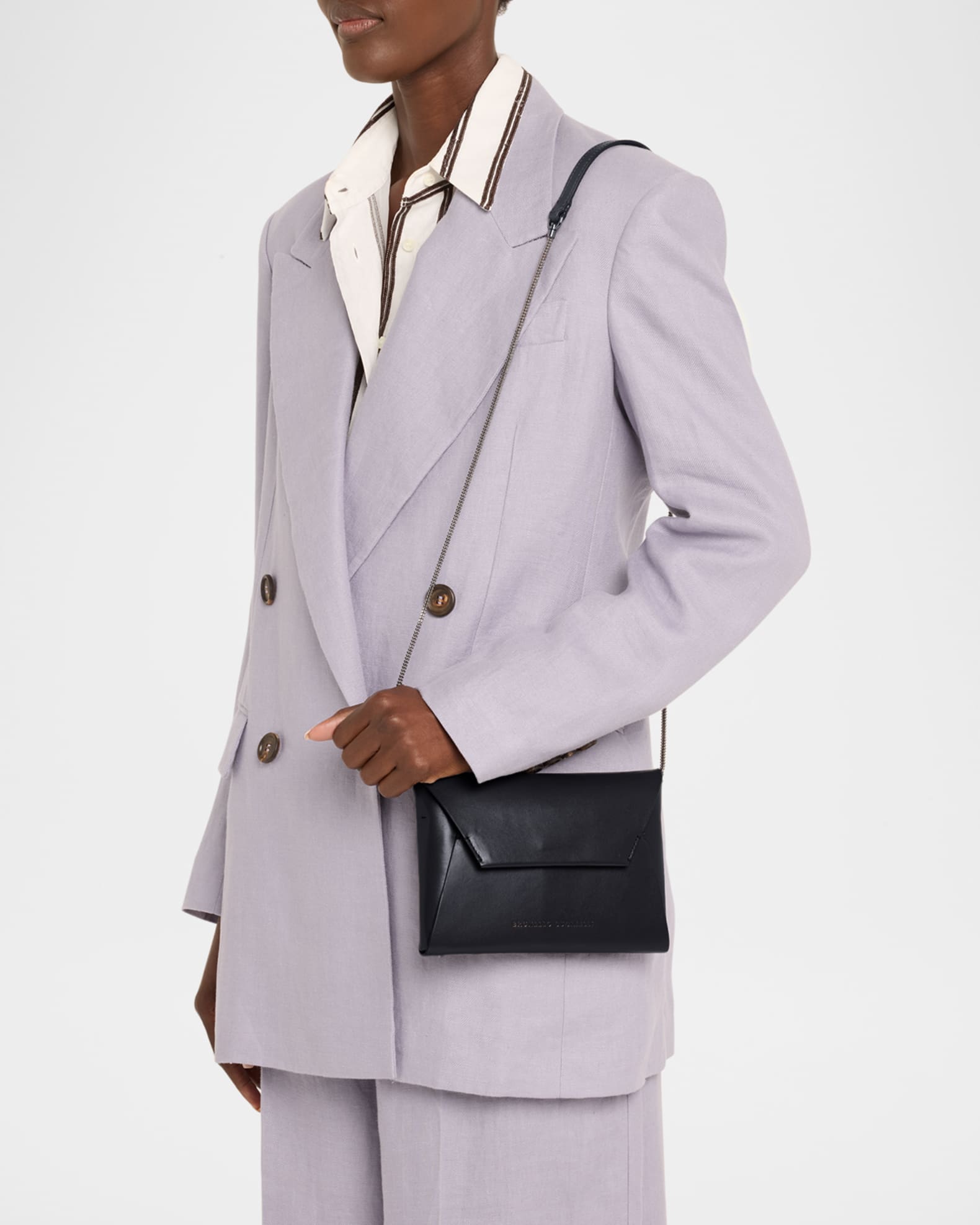 Envelope Flap Leather Clutch Bag 1