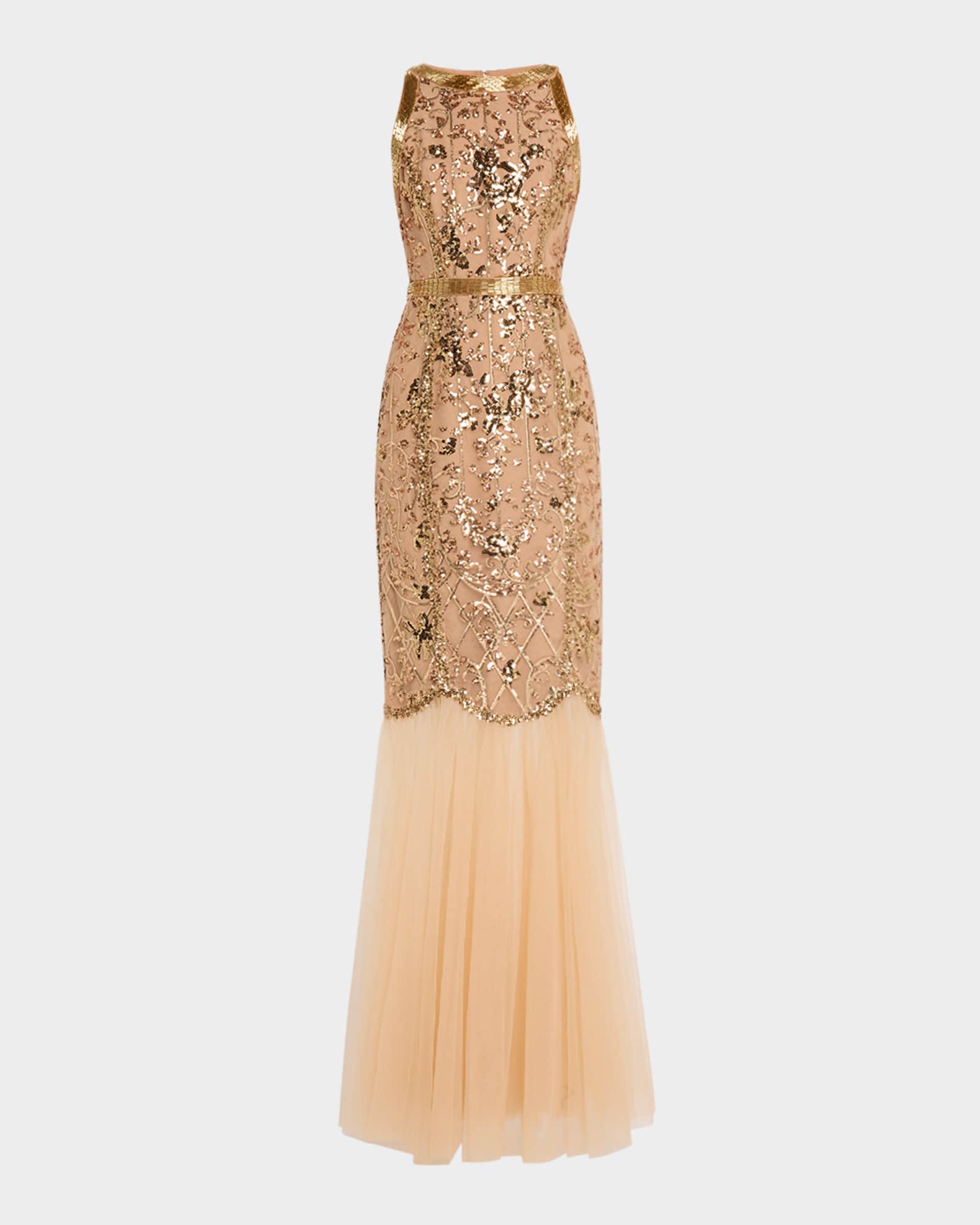 Marchesa Notte Sleeveless Bead Sequin Column Gown Neiman Marcus
