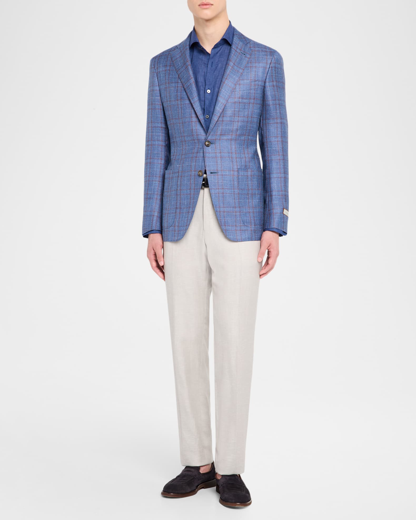 Men's Check Single-Breasted Sport Coat 1