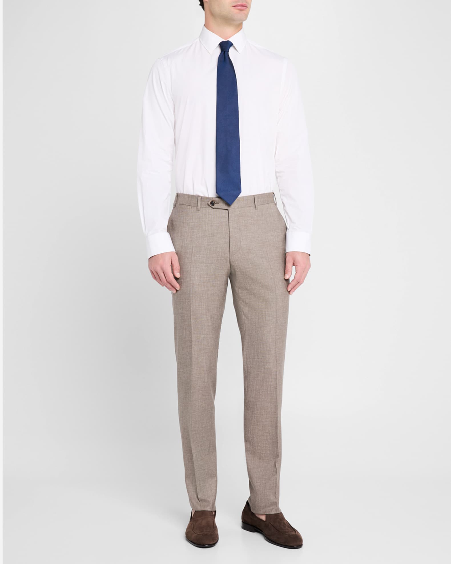 Men's Melange Wool Dress Pants 1