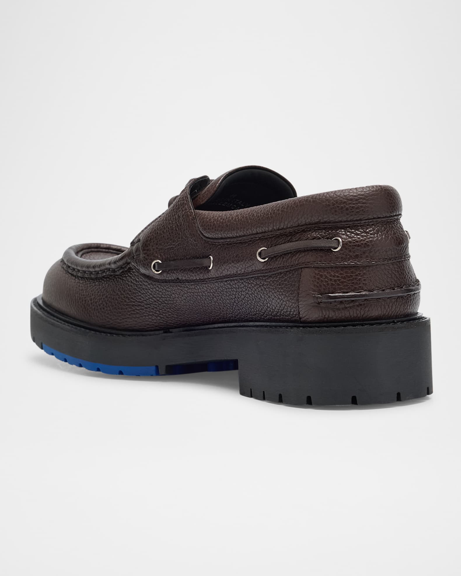 【関税&送料込】Burberry Brown Leather Raft Loafers Burgundy Leather Raft Loafers by Burberry on Sale