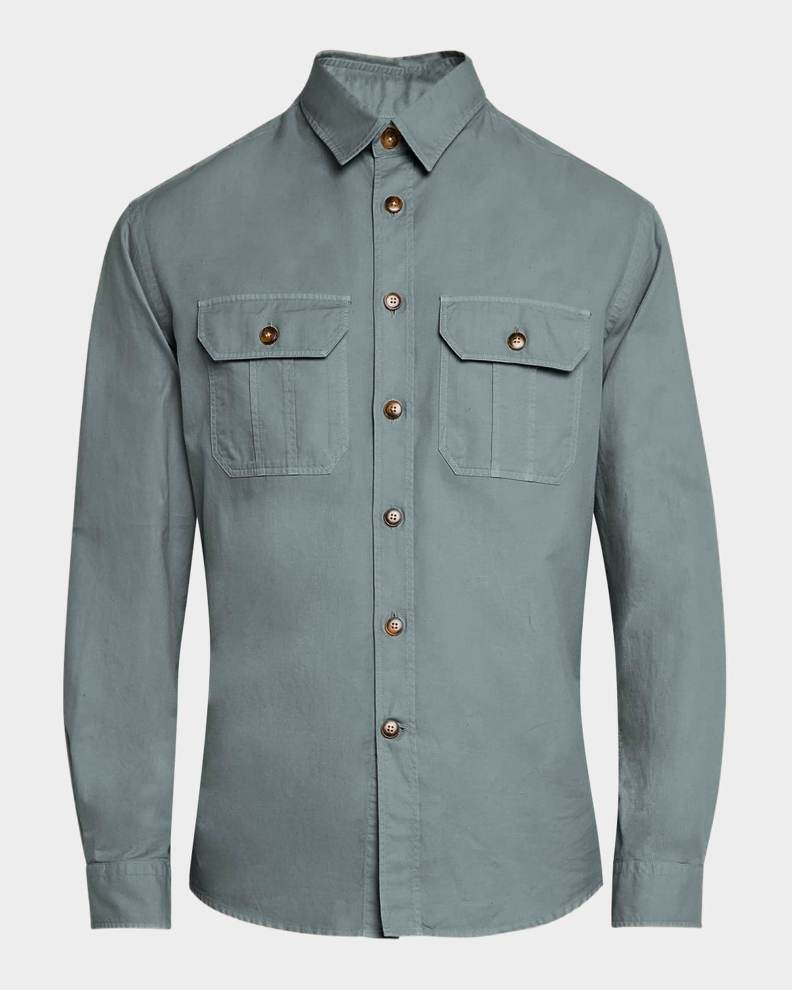 Men's Utility Casual Button-Down Shirt 0