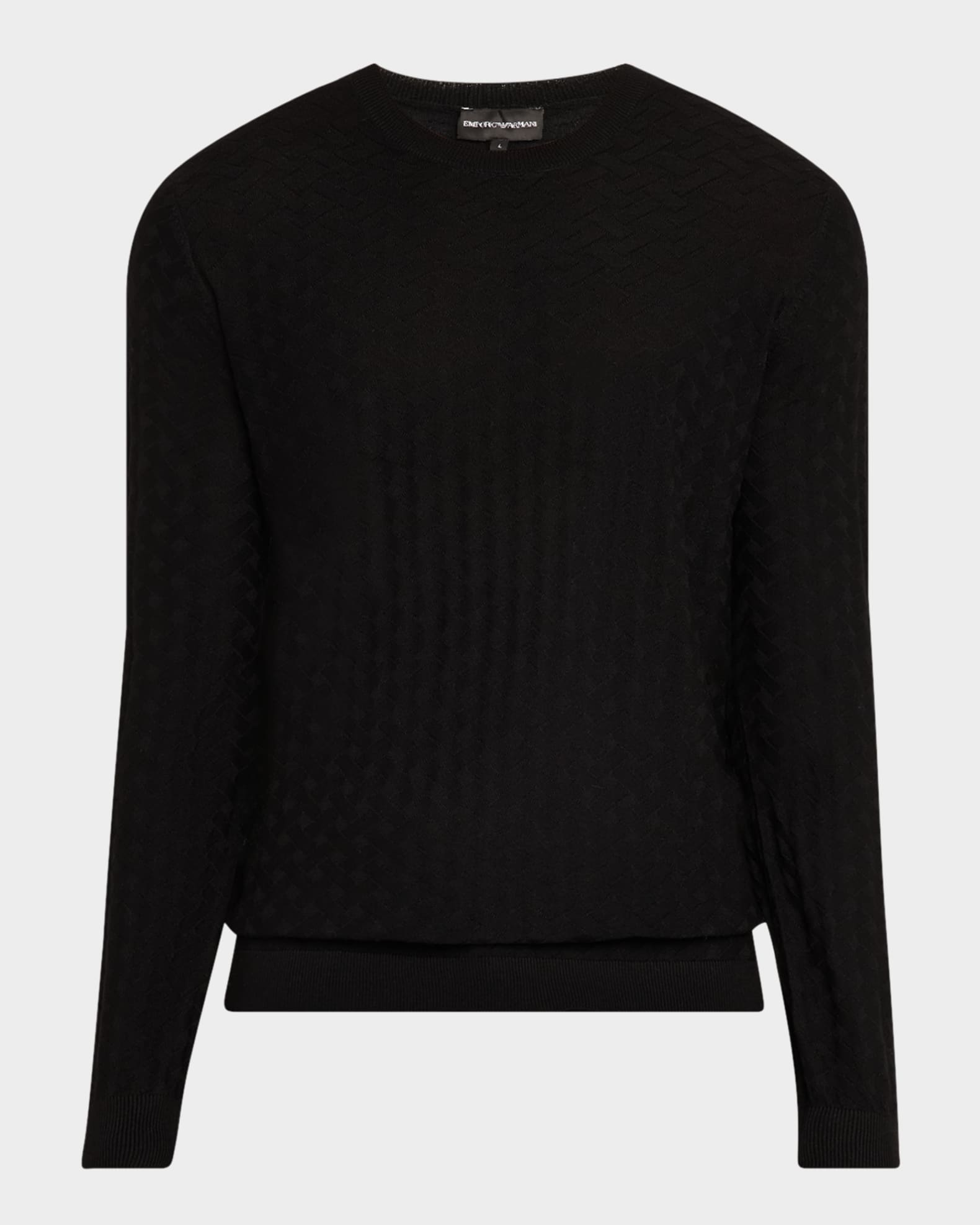 Men's Merino Wool Basketweave Crewneck Sweater