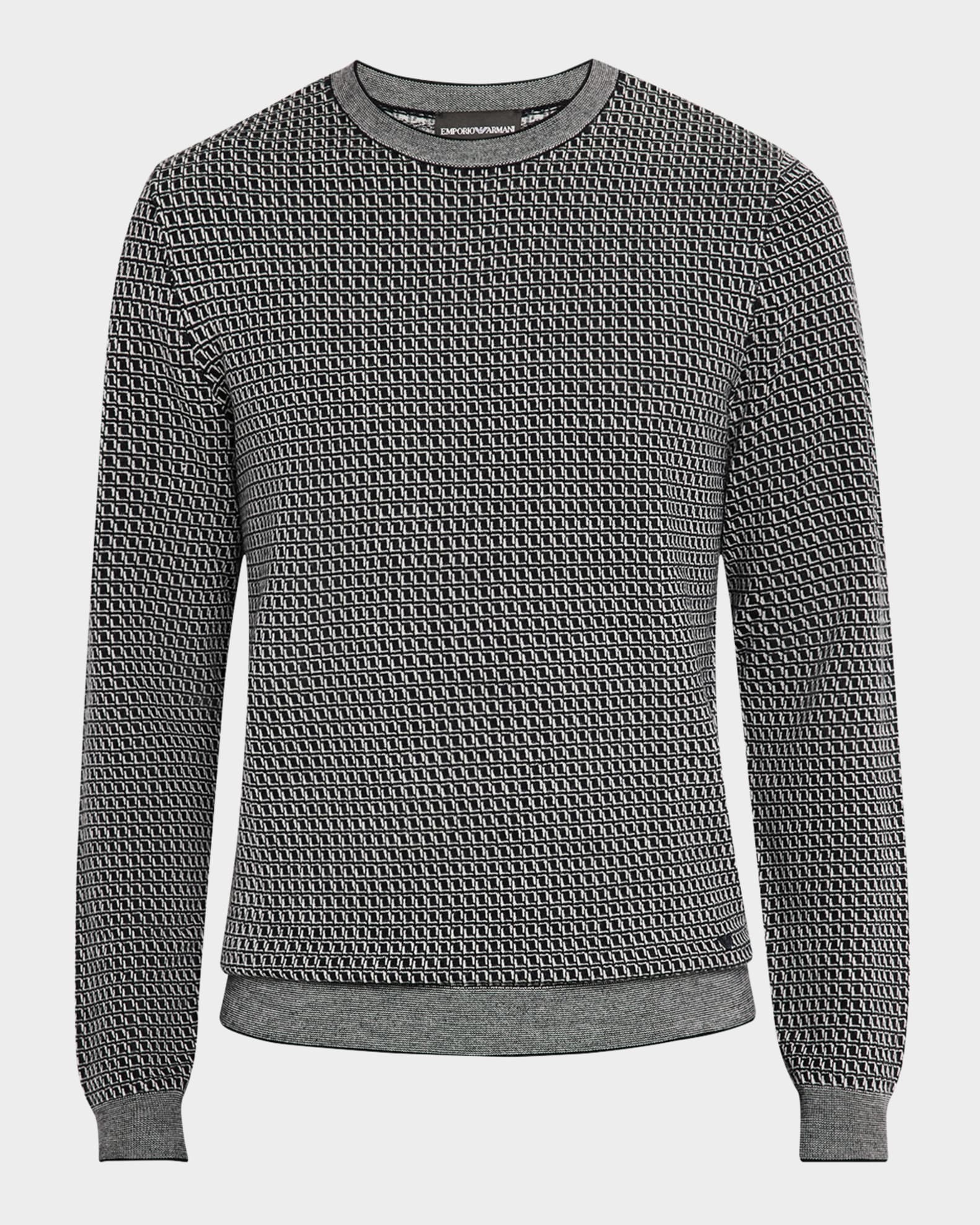 Men's Wool Geometric Crewneck Sweater
