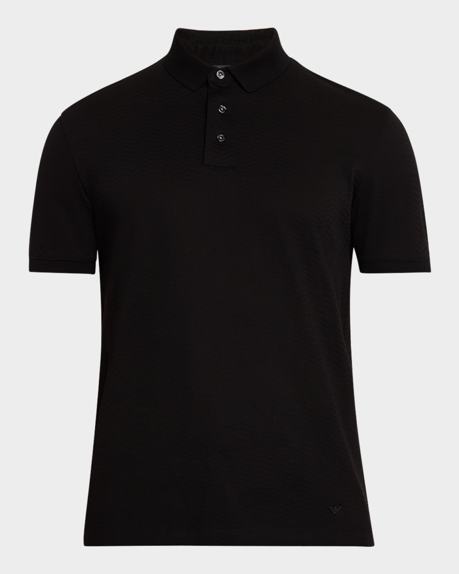 ポロシャツ Emporio Armani Black Cotton Polo Shirt Emporio Armani logo-print Polo Shirt | Black | FARFETCH
