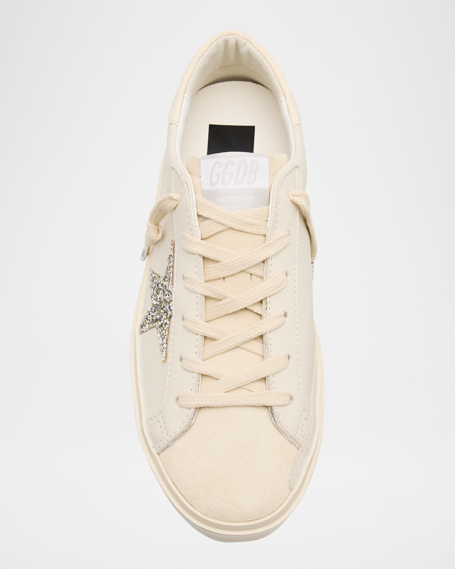 【Golden 】High Star White Leather Shiny Star(23-25.5) Golden Goose Hi Star Leather Glitter Low-Top Sneakers