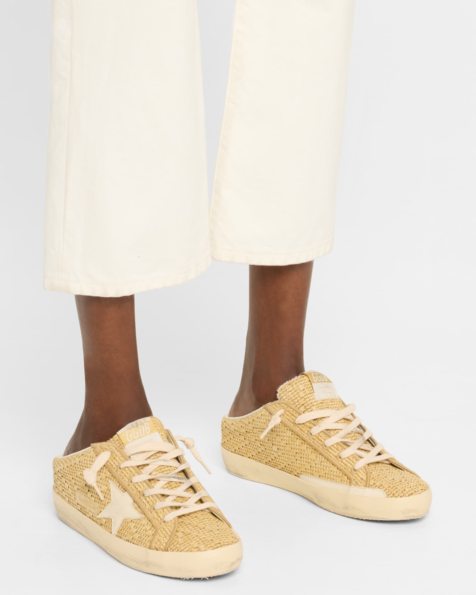 Golden Goose Superstar Sabot Raffia Low-Top Sneakers | Neiman Marcus