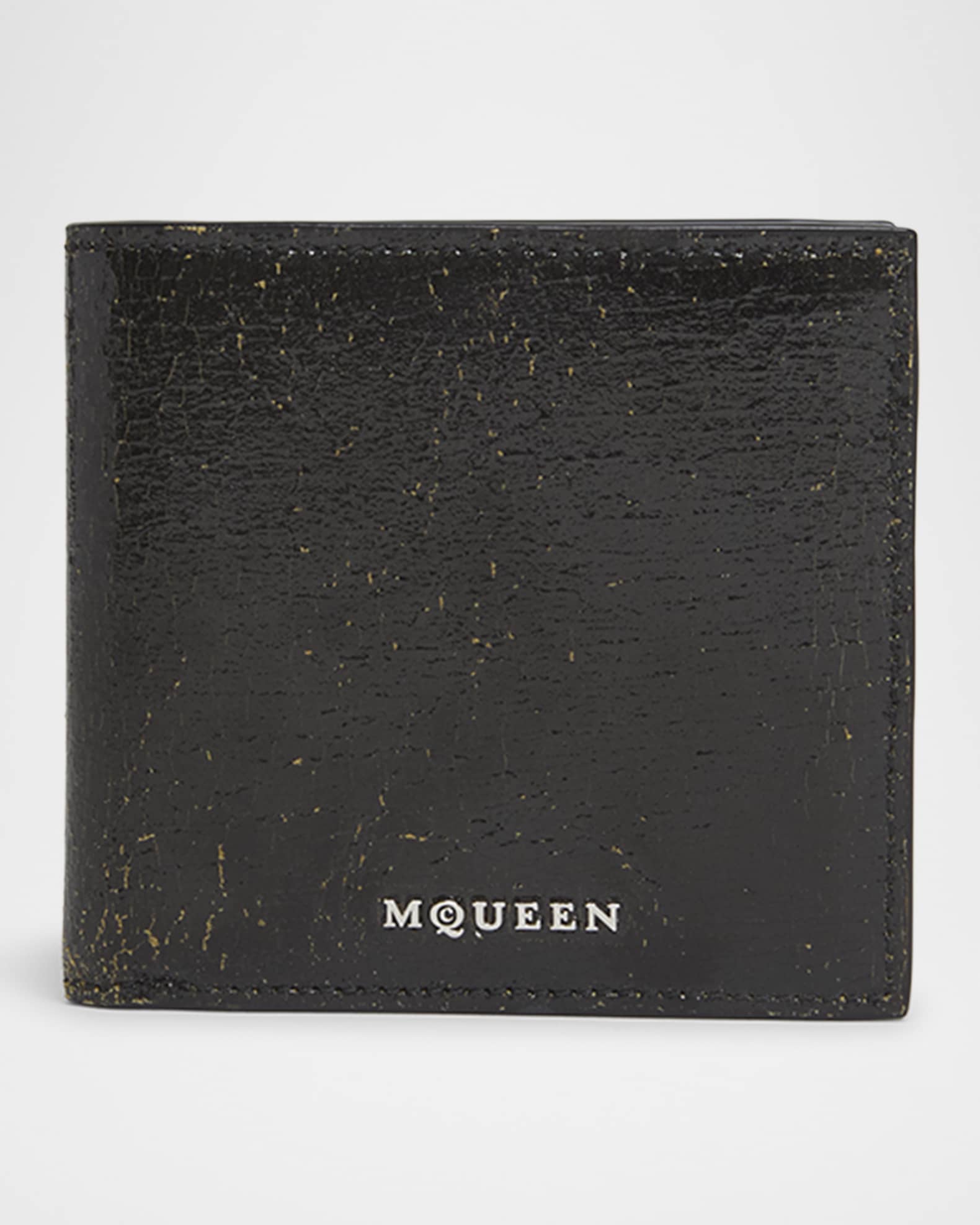 Men's Cracked Leather Bifold Wallet 0
