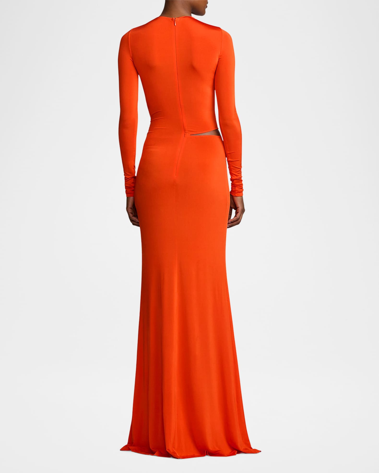 Ralph Lauren Collection Twist Front Long Sleeve Evening Dress Neiman Marcus