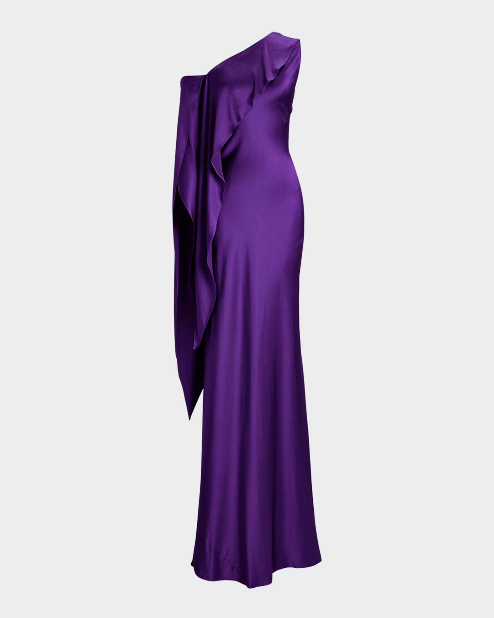 Ralph Lauren Stretch Charmeuse Evening Dress Purple