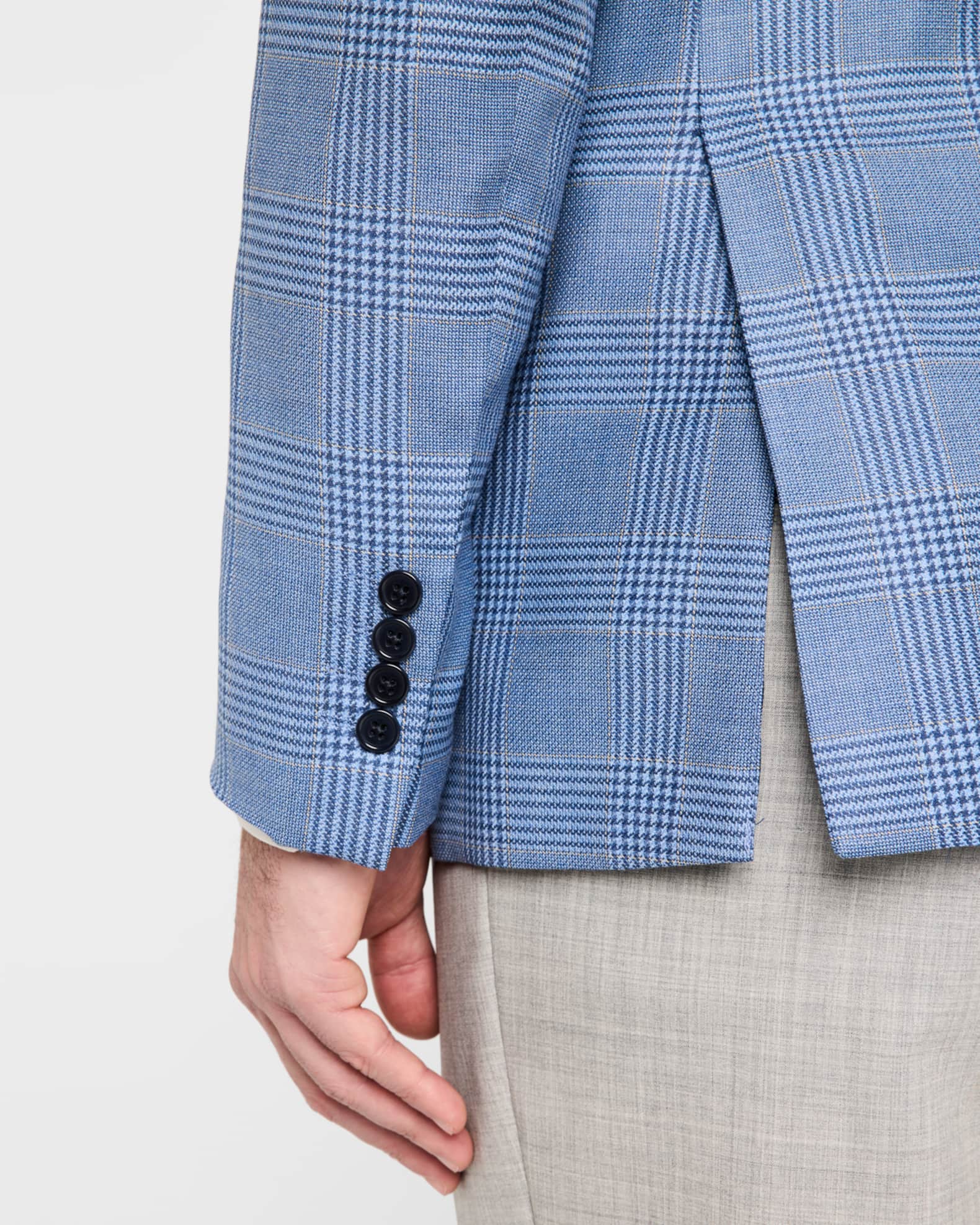 美品　EMPORIO ARMANI　フーデッドグラフチェックジャガードジャケット 美品 EMPORIO ARMANI フーデッドグラフチェックジャガードジャケット