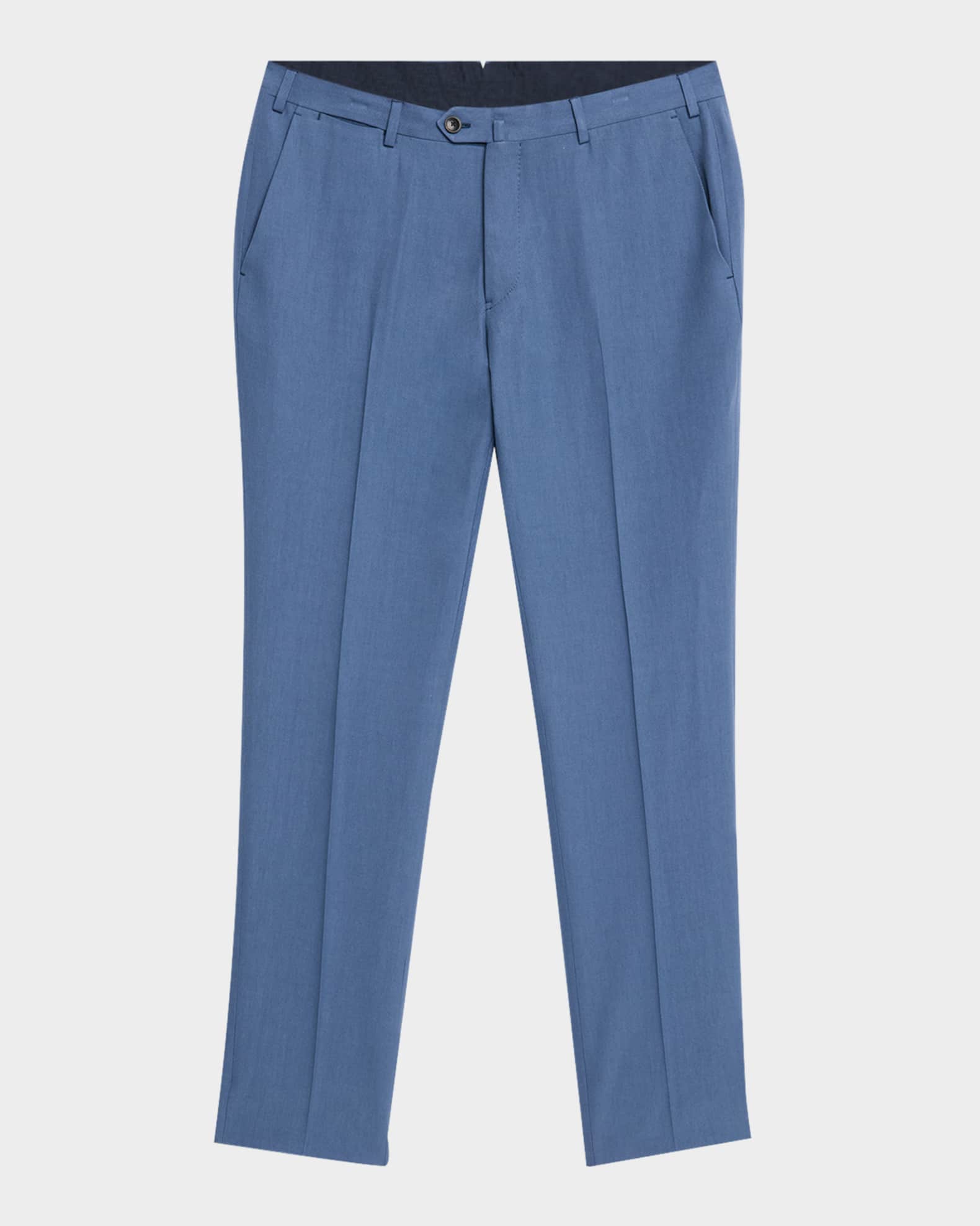 Men's Lyocell Twill Flat-Front Trousers 0