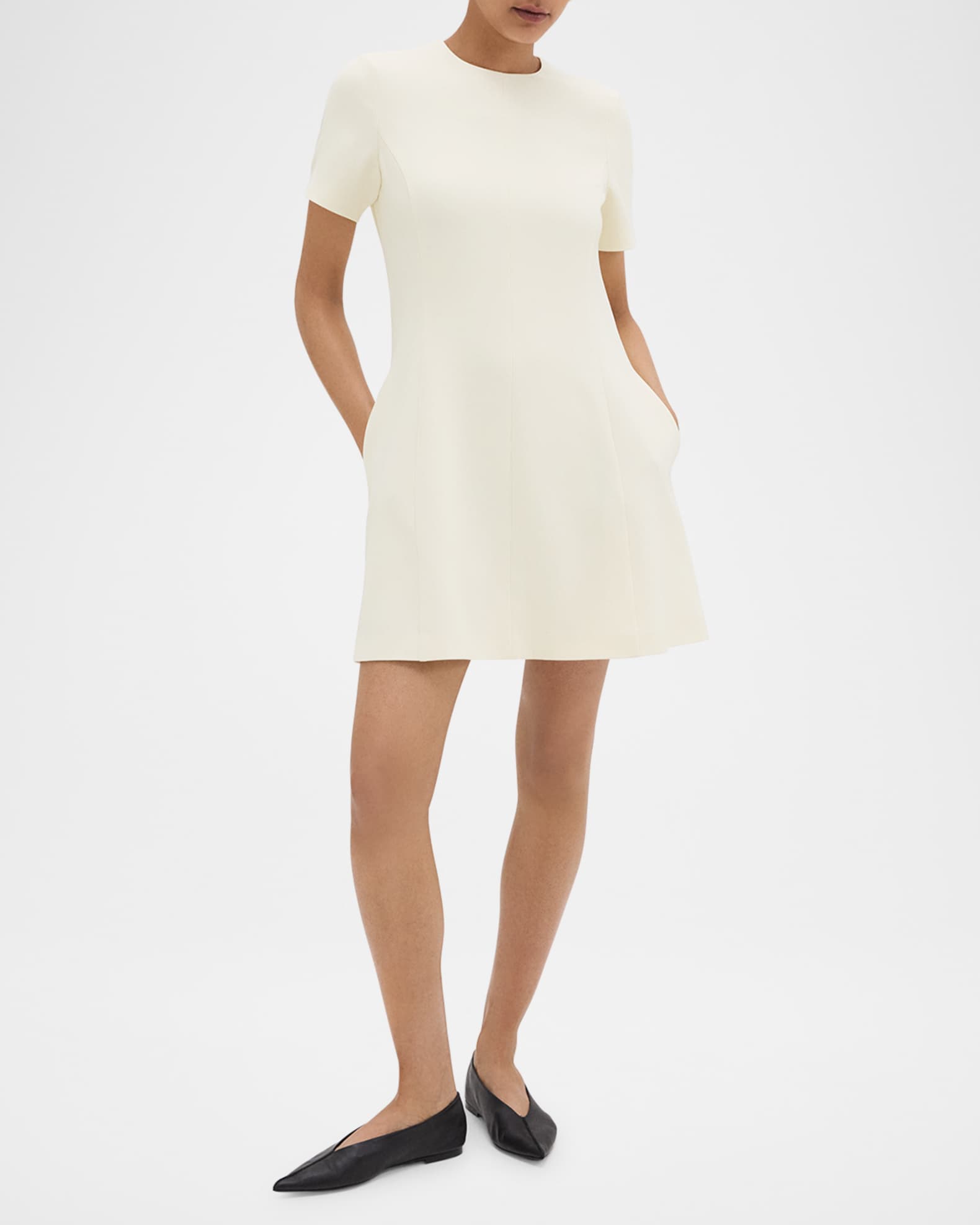 Crepe Flare Mini Dress