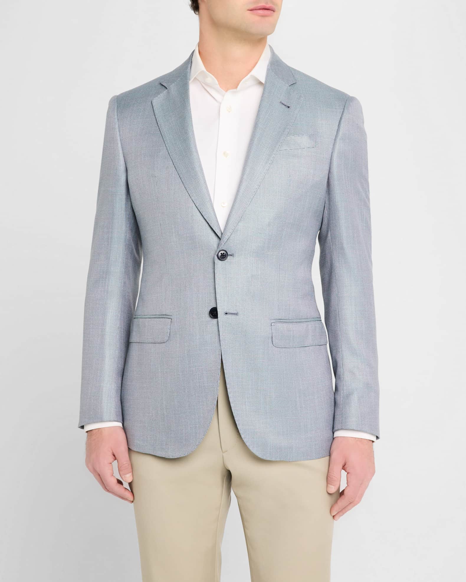 Emporio Armani Men's Bamboo Micro-Grid Textured Sport Coat