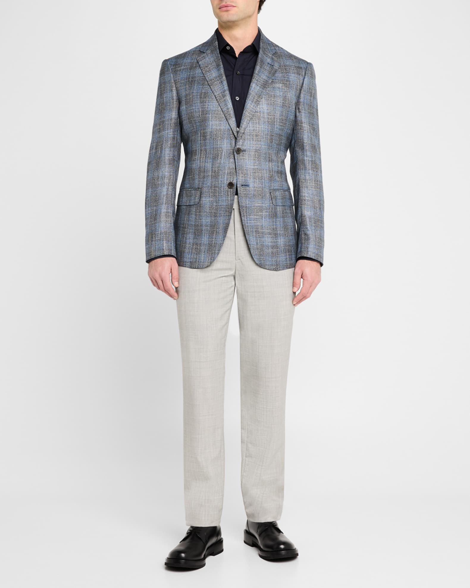 Men's Bamboo Textured Plaid Sport Coat 1