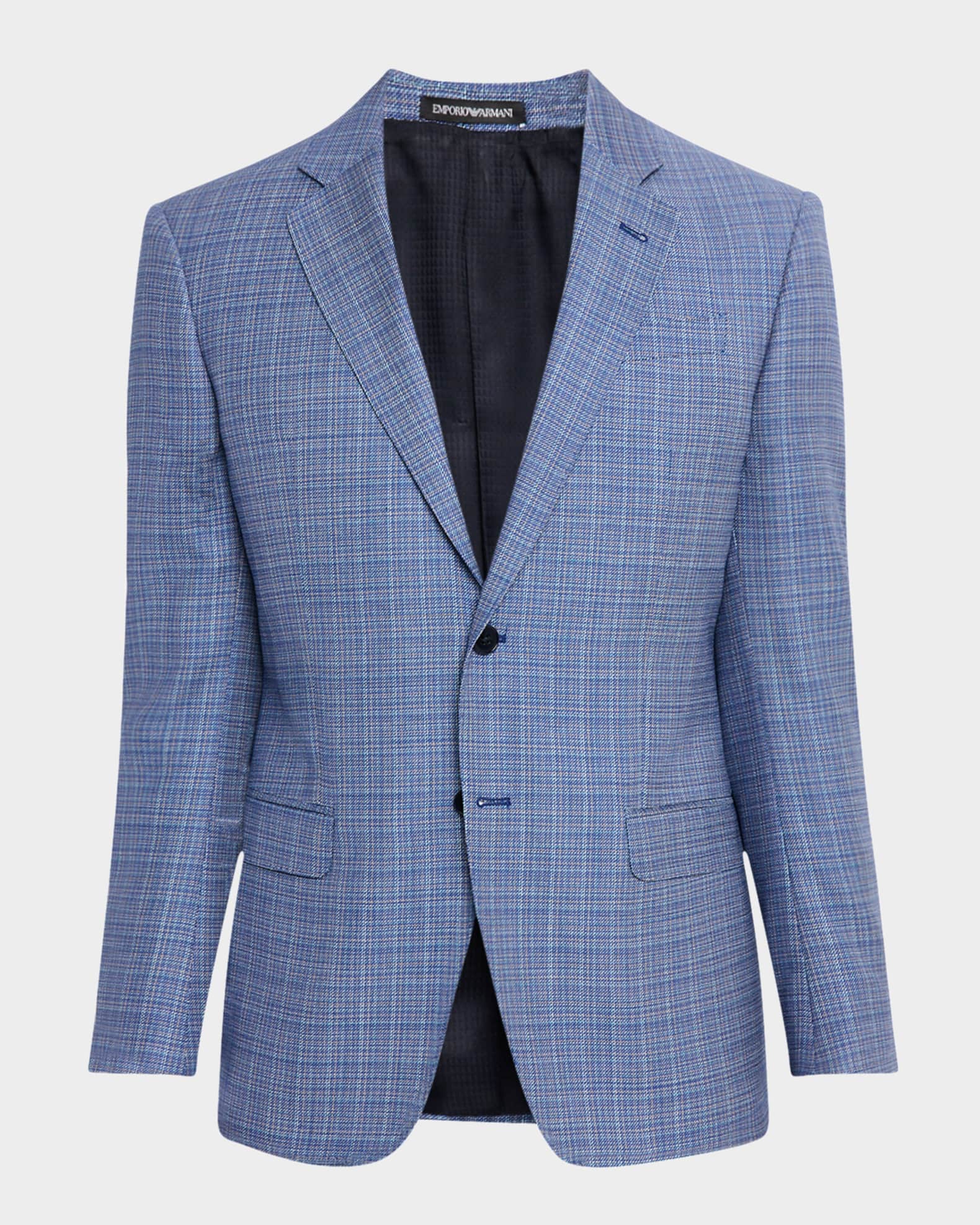 Men's Textured Plaid Sport Coat 0