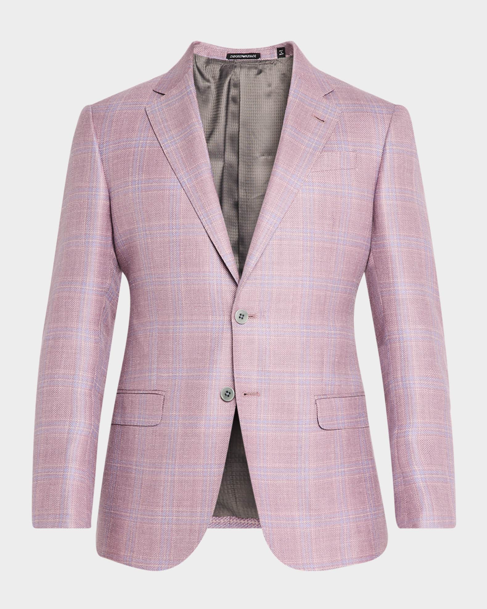 Men's Textured Plaid Sport Coat 0