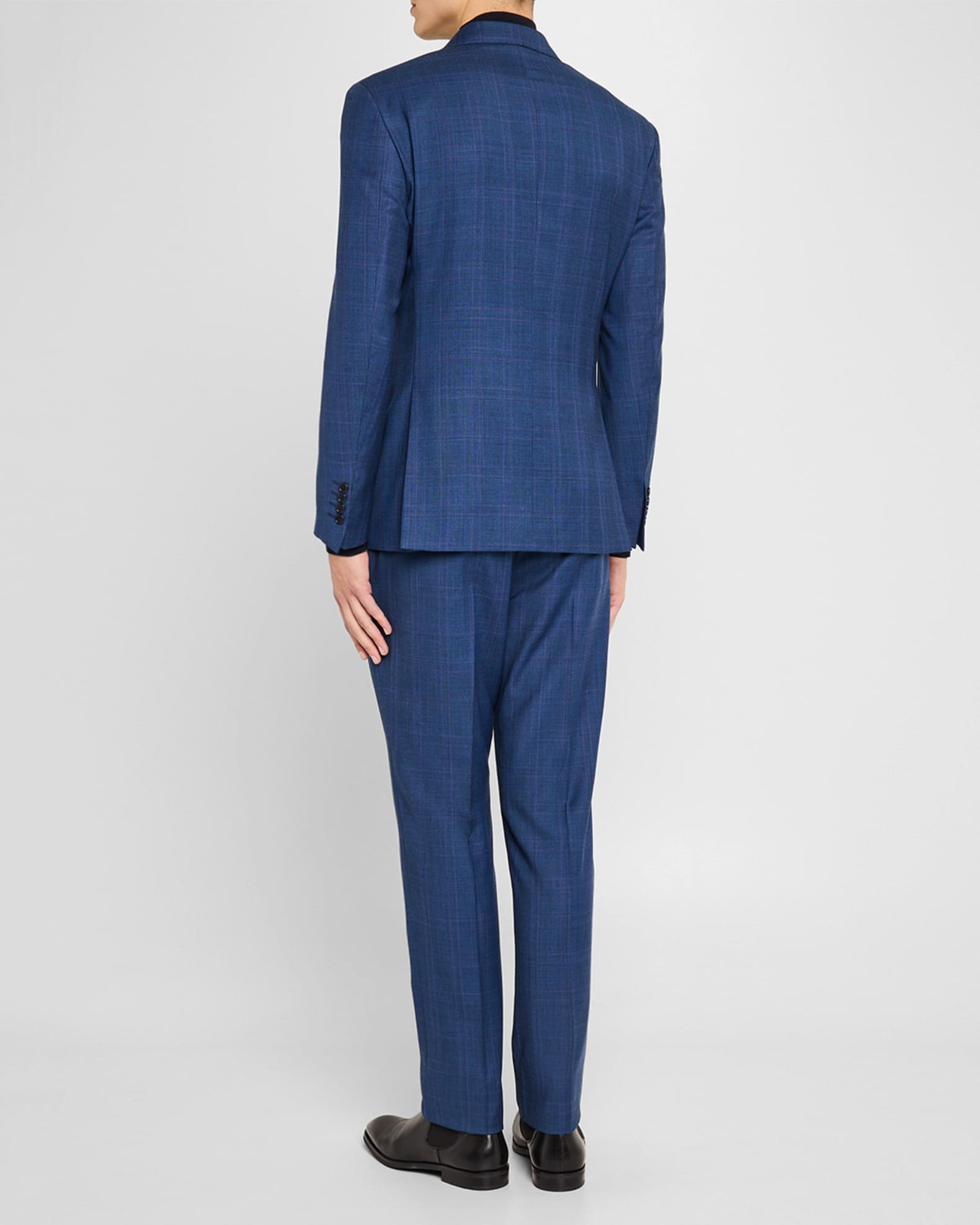 Emporio Armani Men's Micro-Plaid Wool-Blend Suit | Neiman Marcus