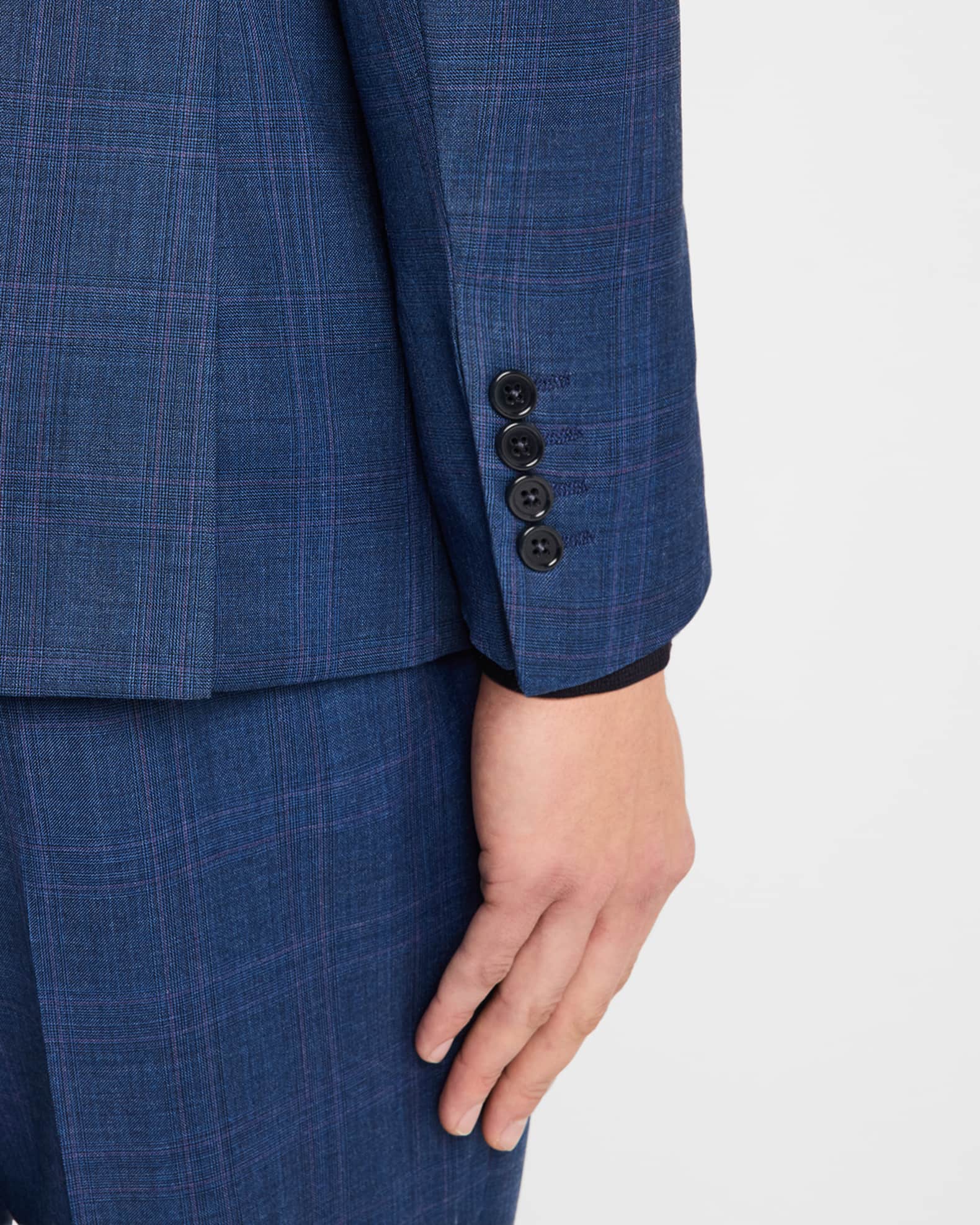 Men's Micro-Plaid Wool-Blend Suit 1