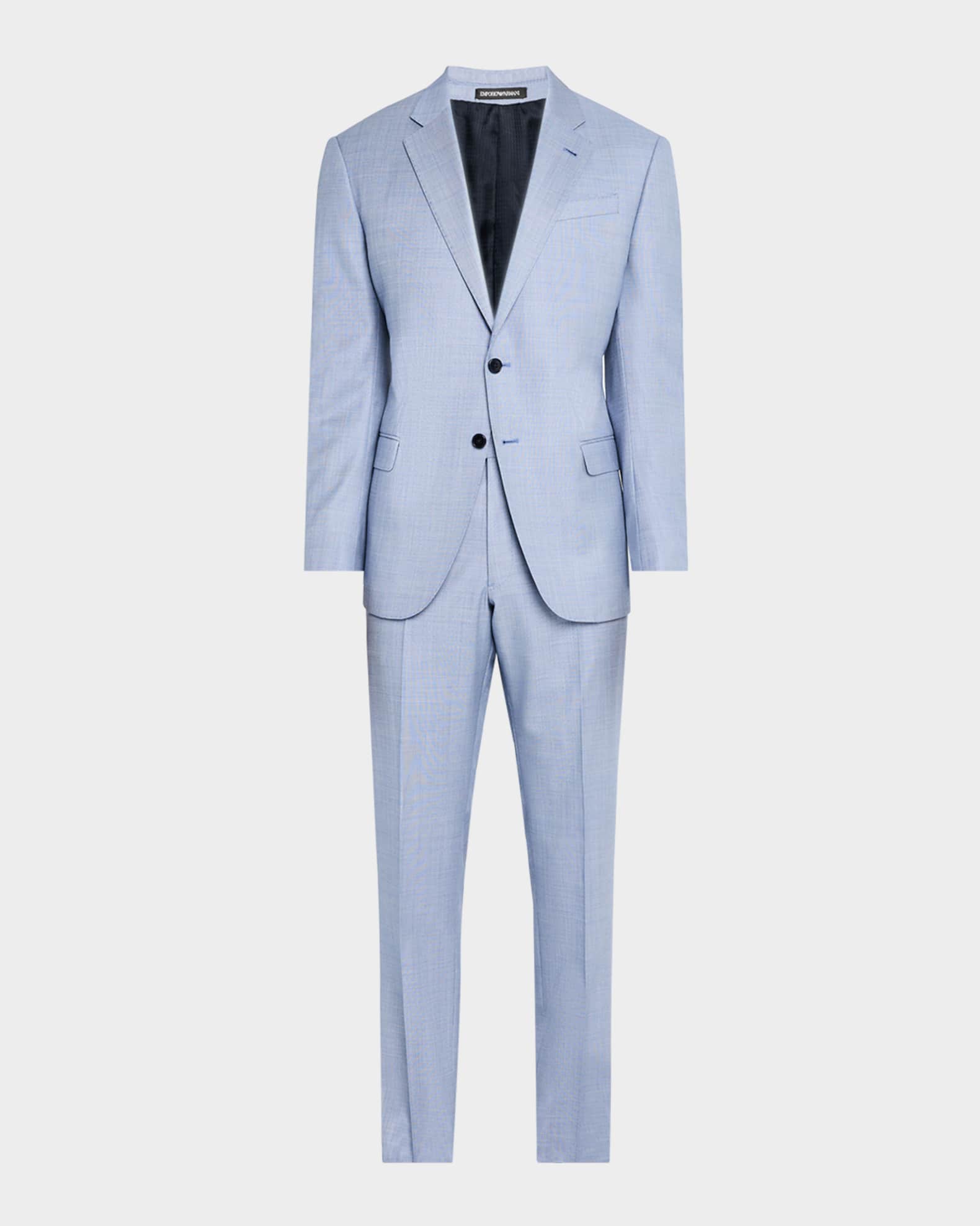 Men's Wool Sharkskin Suit 0