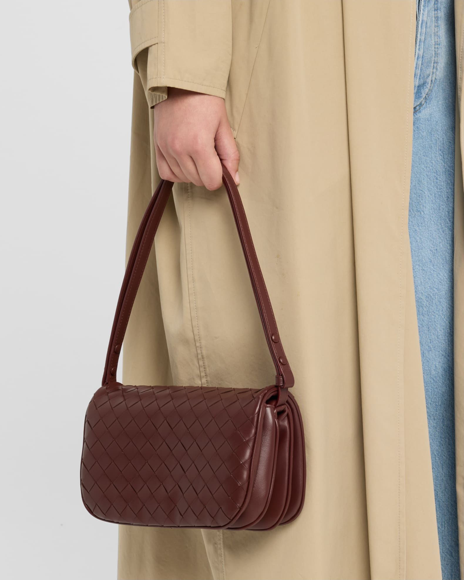 Intrecciato Puff Pouch Bag on Strap 1