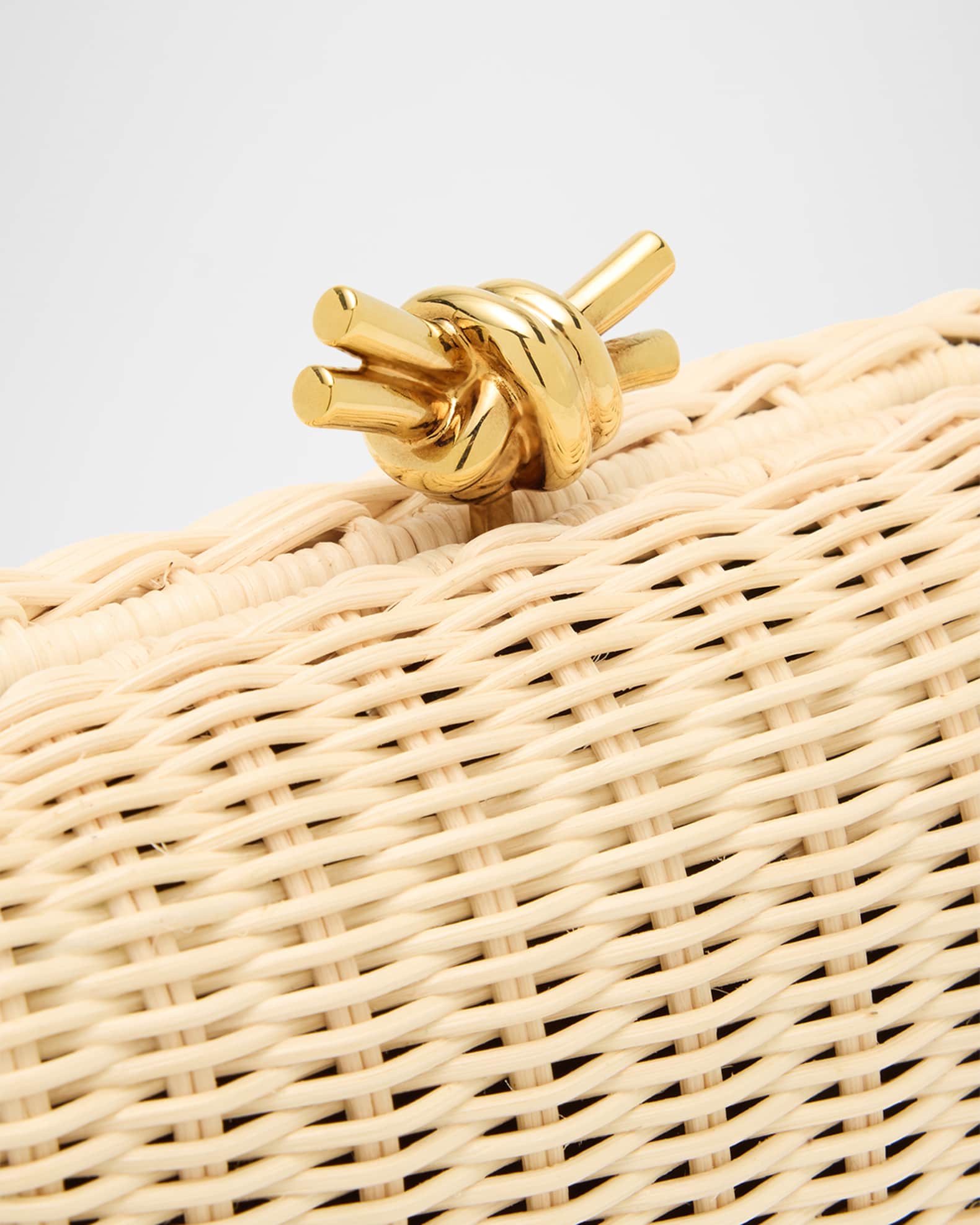 Bottega Veneta Knot Chain Rattan Crossbody Bag | Neiman Marcus