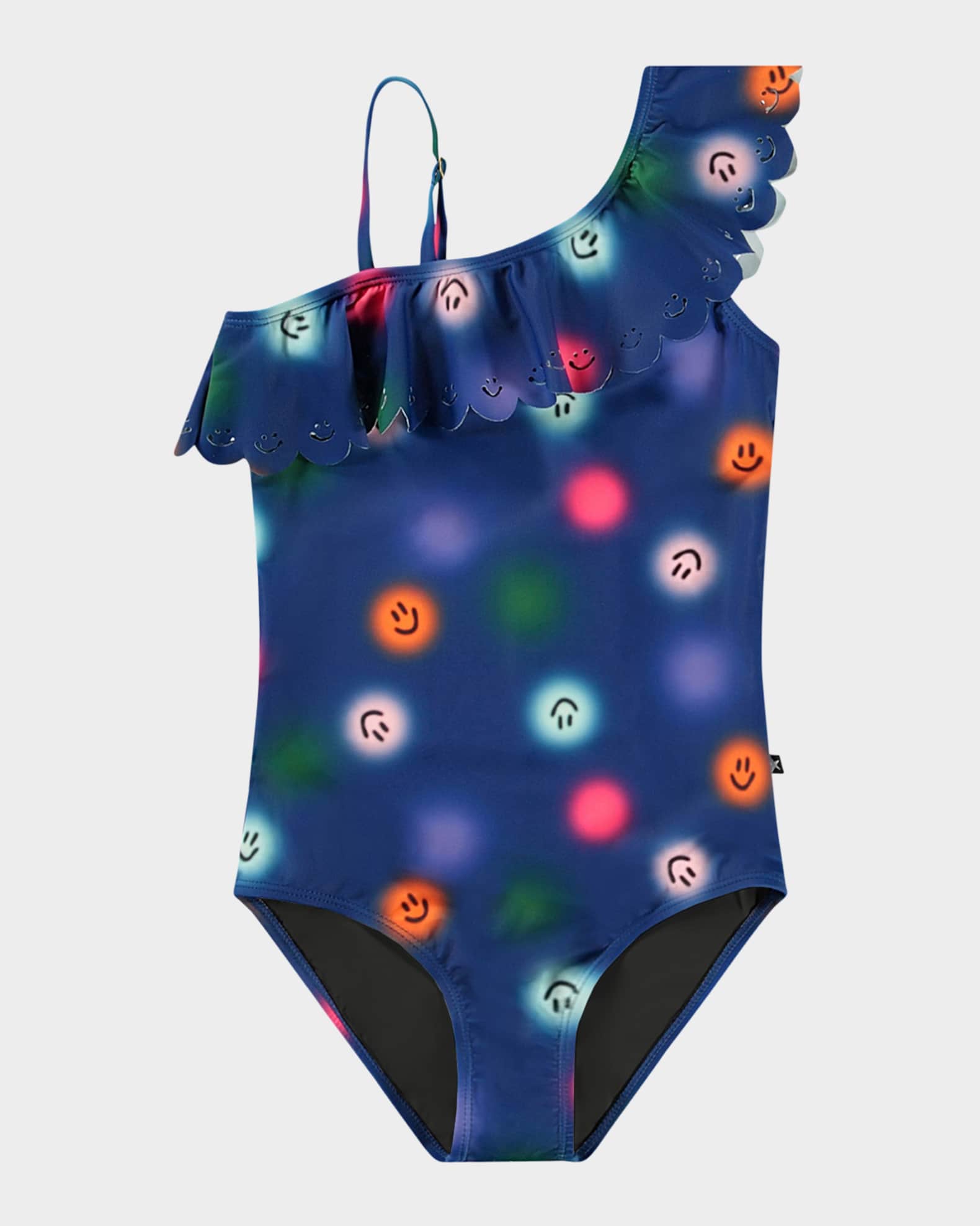 Girl s Net Ruffled One Shoulder One Piece Swimsuit Size 8 14