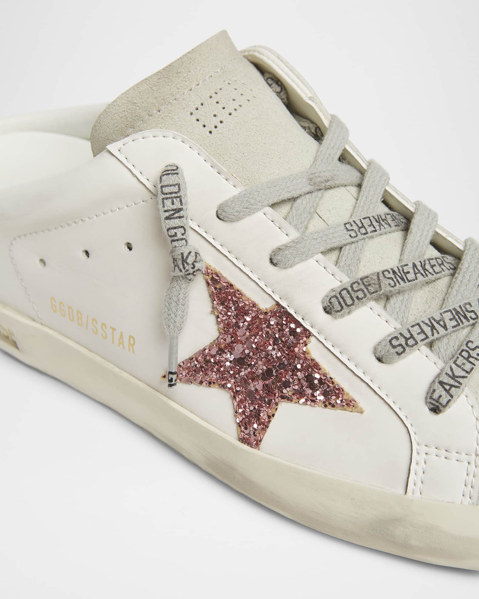 Golden Goose Mixed Leather Glitter Mule Sneakers | Neiman Marcus